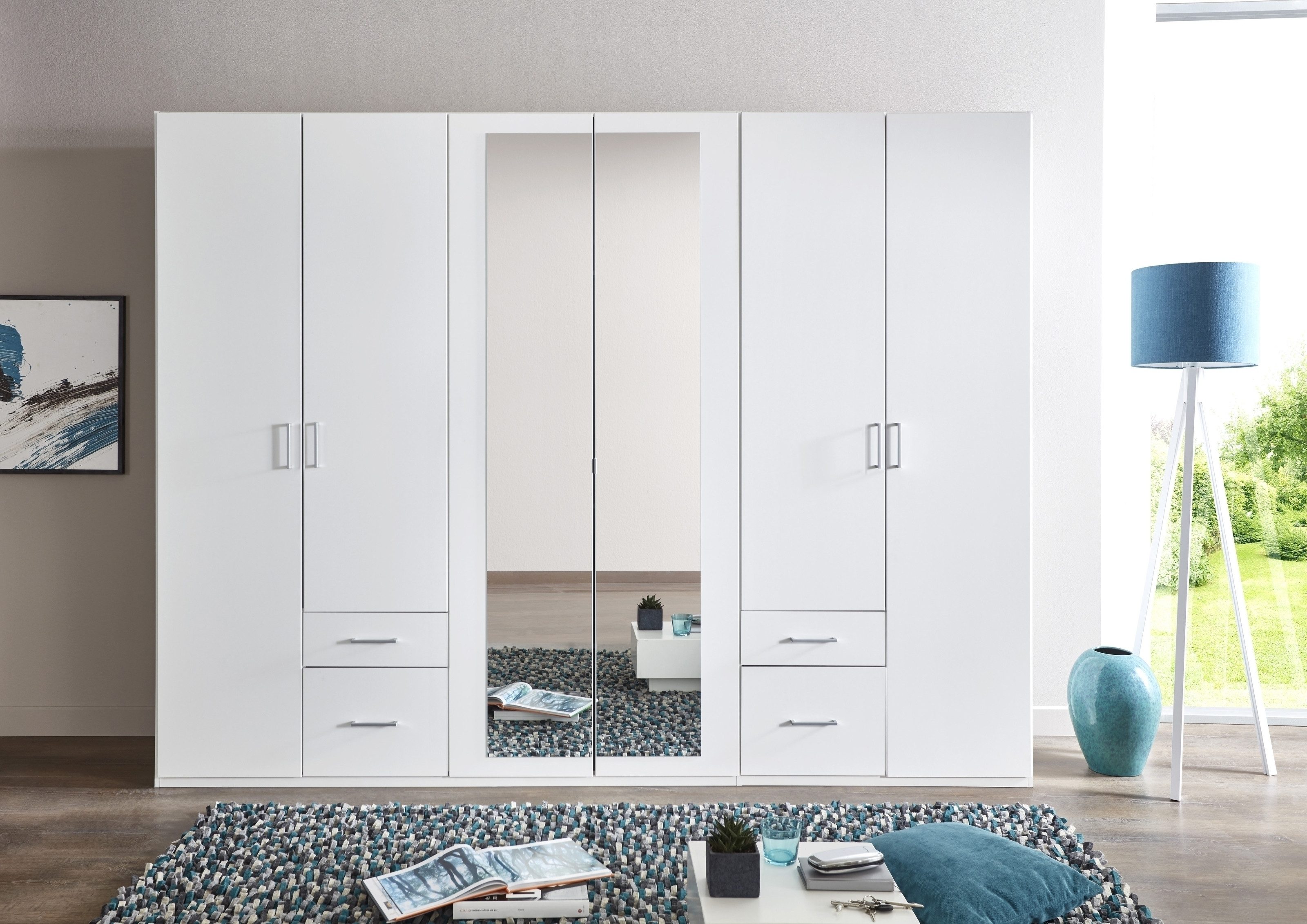 freiraum Drehtürenschrank Freiburg in WEISS - 270x208x58cm (BxHxT)