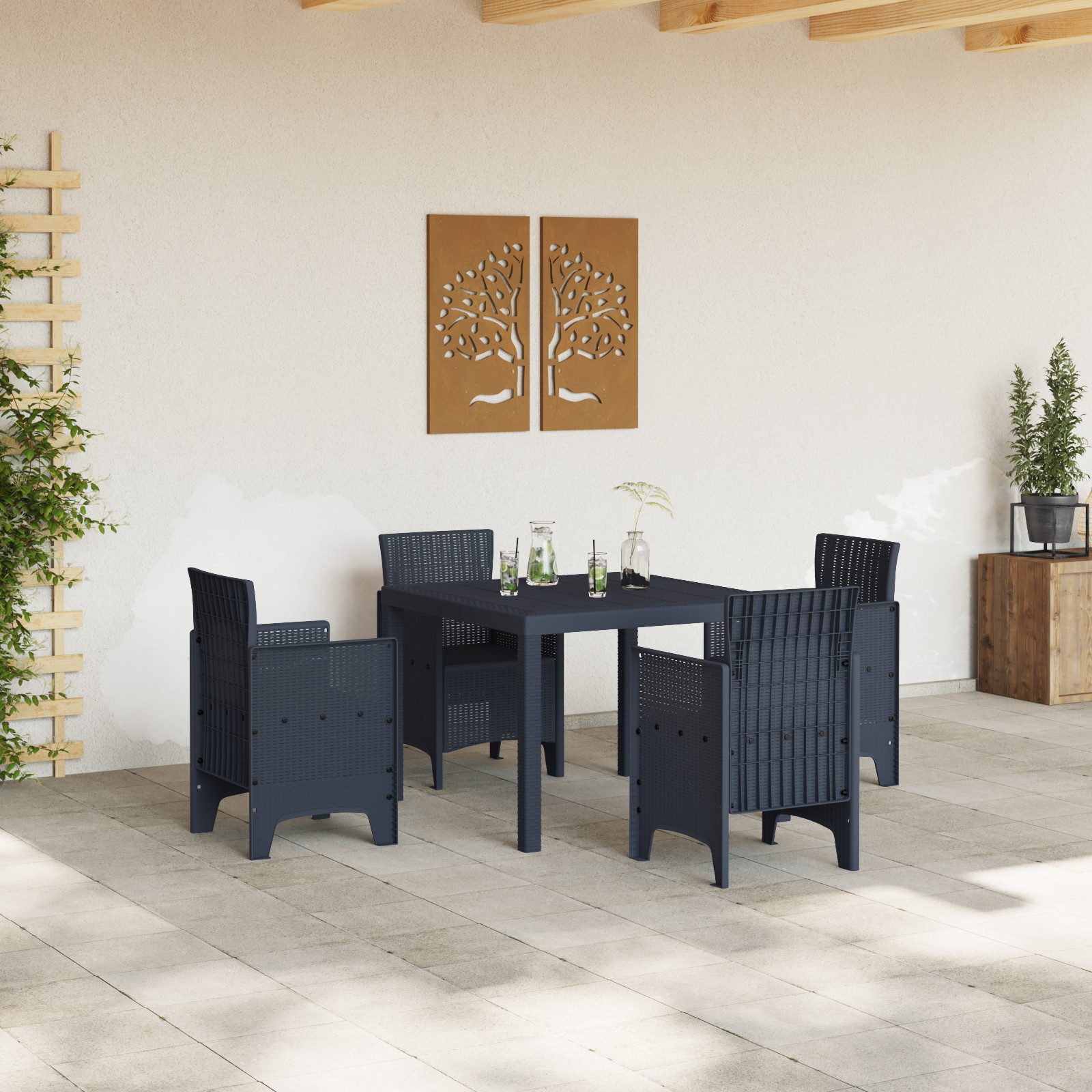 vidaXL Gartentisch Gartentisch Anthrazit 100x100x73 cm günstig online kaufen