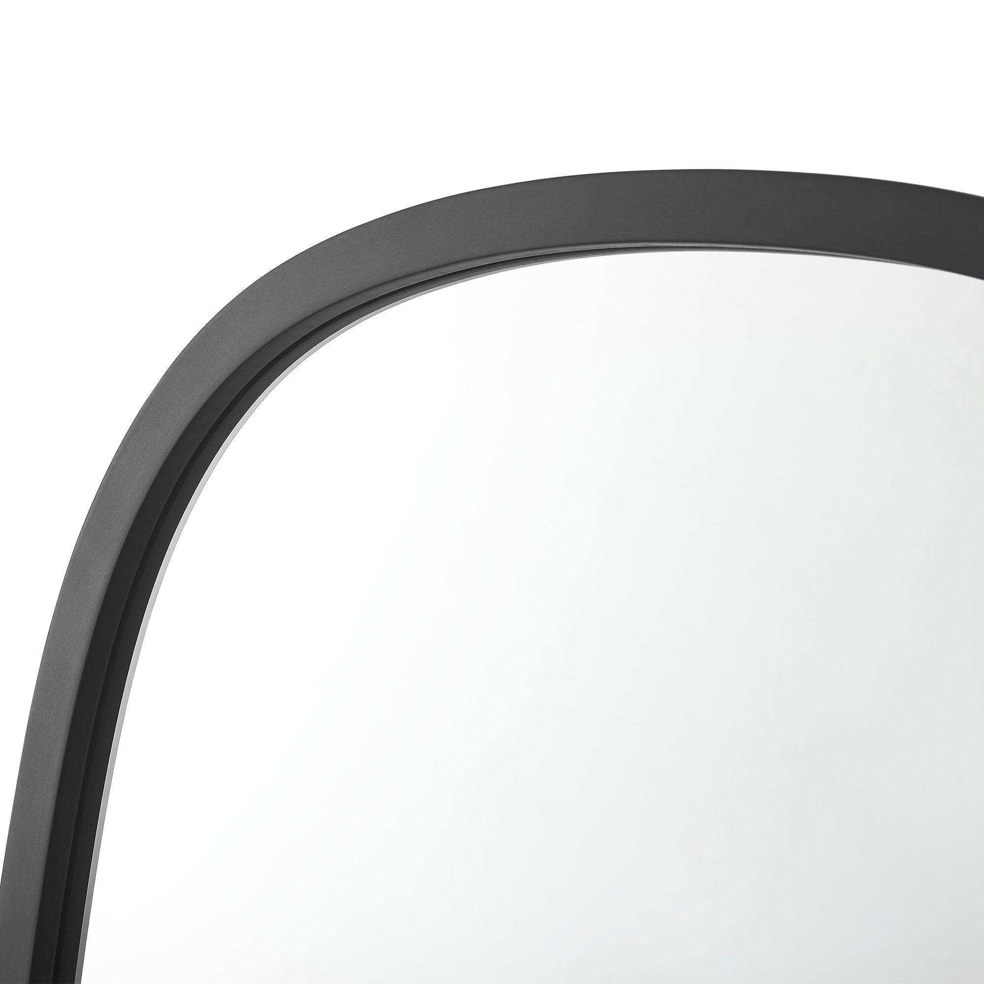 en.casa Wandspiegel, Spiegel »Copertino« oval 70 x 50 cm mit Rahmen Schwarz, matt
