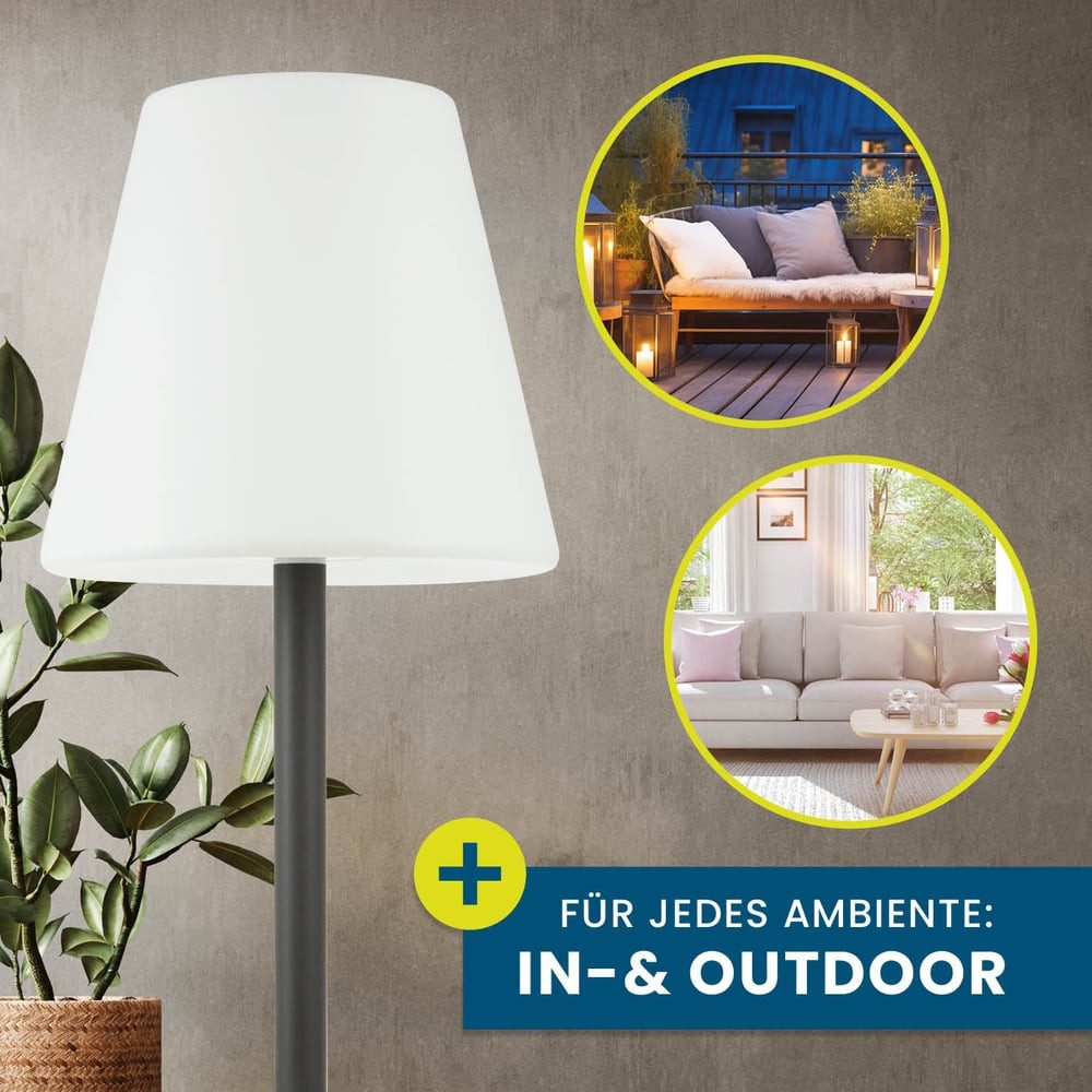 Hoberg Gartenleuchte Outdoor LED-Standleuchte dimmbar - 187 cm, Indoor und Outdoor, Dimmbar 3-Stufen, Wetterbeständig IP44 – Bild 4 von 5