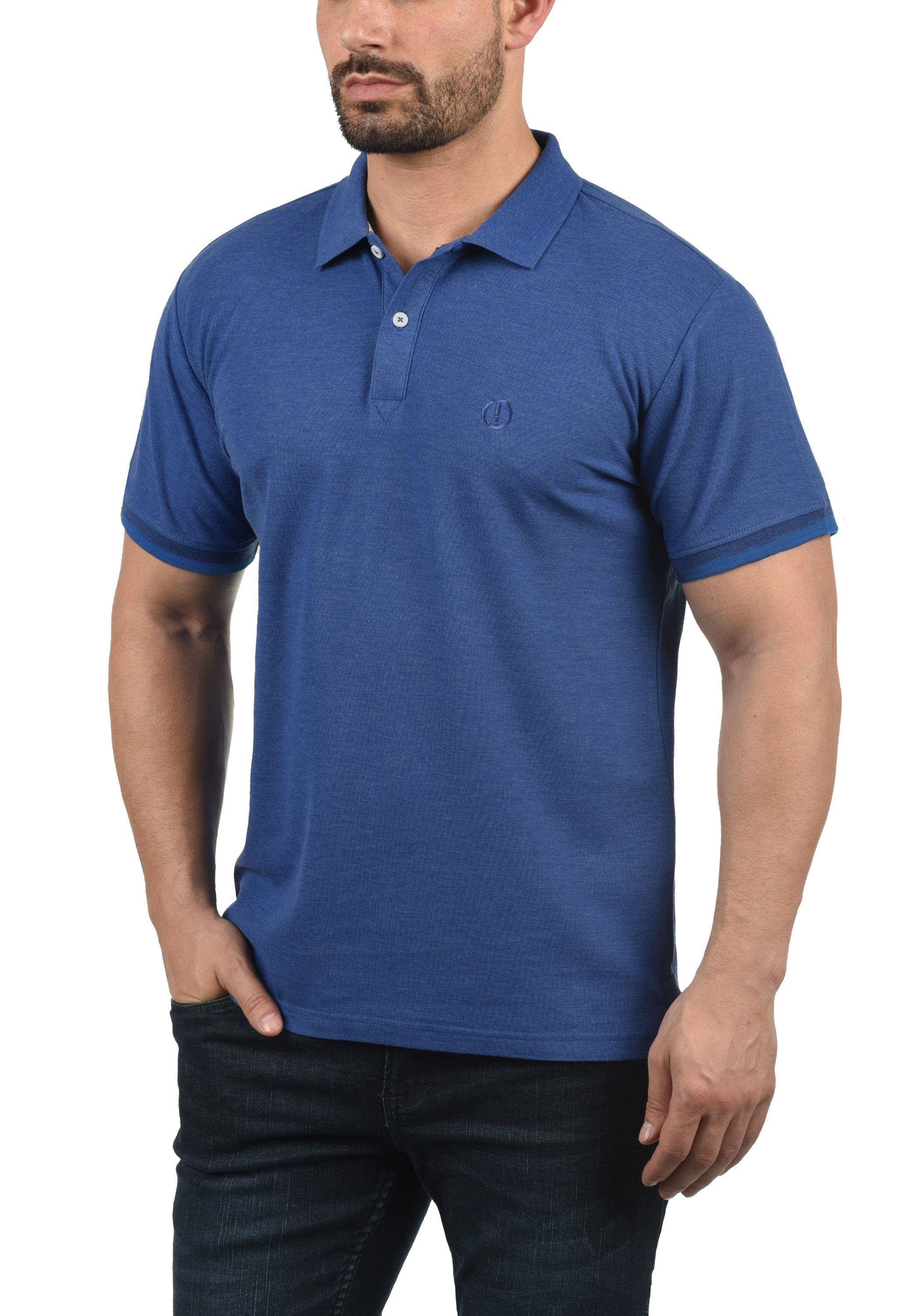 Blue verlängerter Faded Rückenpartie !Solid mit Poloshirt SDBenjaminPolo Polo (N1542) Melange
