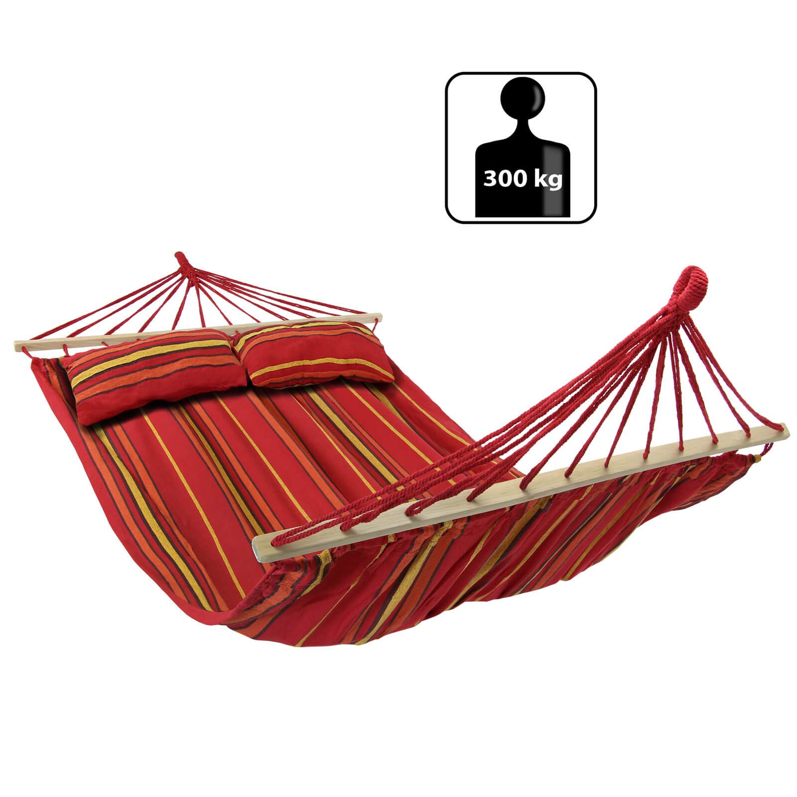 BB Sport Stabhängematte Stabhängematte 240 x 150 cm inkl. 2 Kissen für 2 Personen