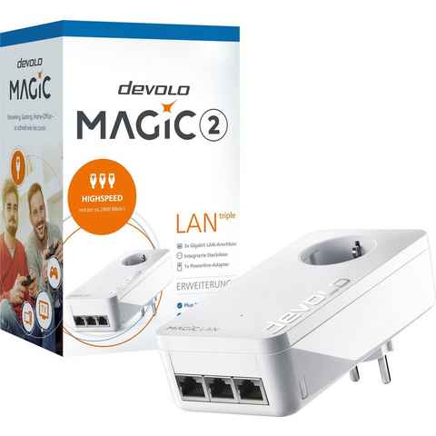 DEVOLO Magic 2 LAN triple Ergänzung (2400Mbit, 3x GbitLAN, Heimnetz) LAN-Router