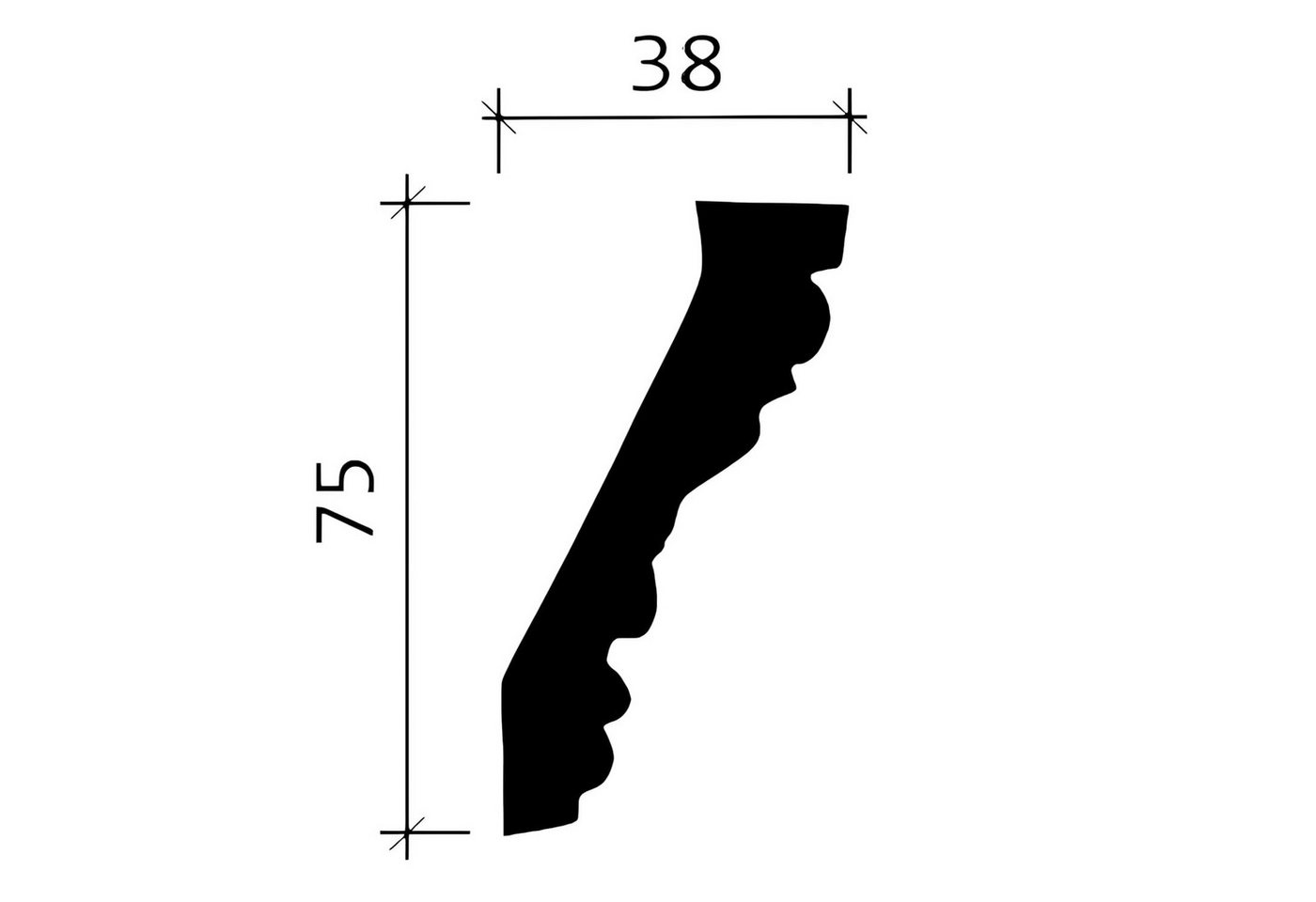 Thumbnail - Profhome Deckenprofil 1 MUSTERSTÜCK S-150181 10 cm MUSTER der Eckleiste Zierleiste (1 MUSTERSTÜCK, Produktmuster, 1-St.,...