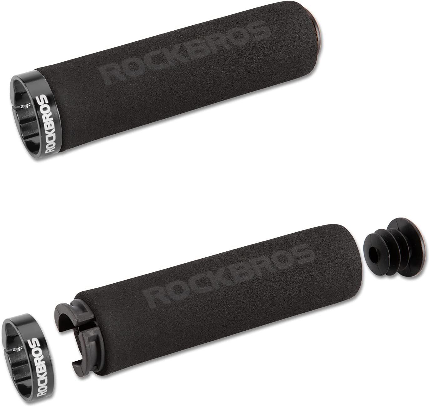 ROCKBROS Fahrradlenkergriff Lenkergriffe Lock-On Design Fahrradgriffe, rutschfest, Stoßdämpfend Griffe aus verdicktem Schwamm für 22,2mm Lenke – Bild 5 von 5