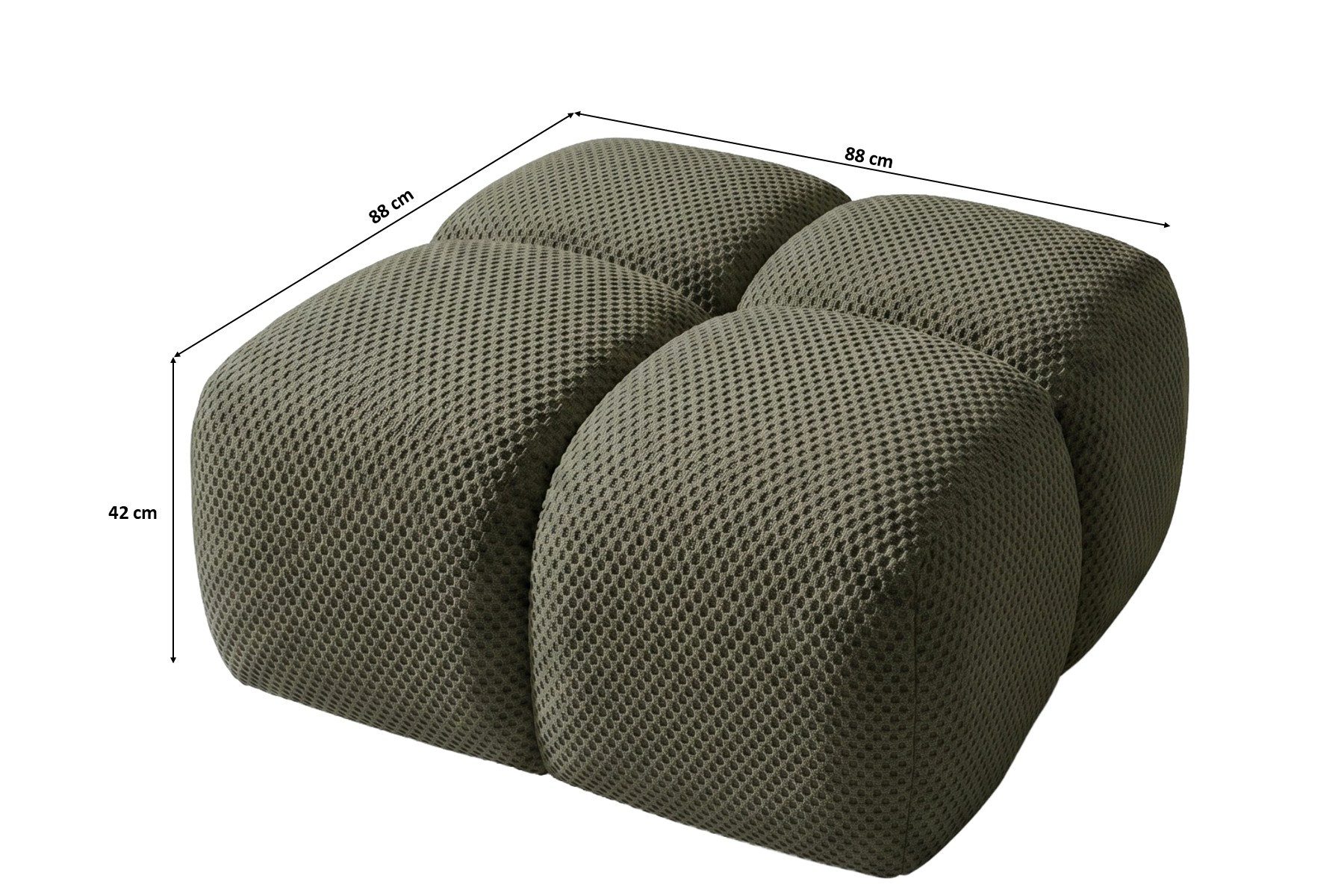Kaiser Möbel Hocker Pouf für das Wohnzimmer, Stoff Sonic 3D, AVERRO (Pouf), Bubble-Design,Premium-Optik,kombinierbar mit AVERRO-Kollektion