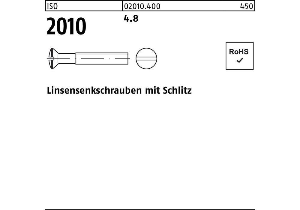 Senkschraube Linsensenkschraube ISO 2010 m.Schlitz M 5 x 30 4.8