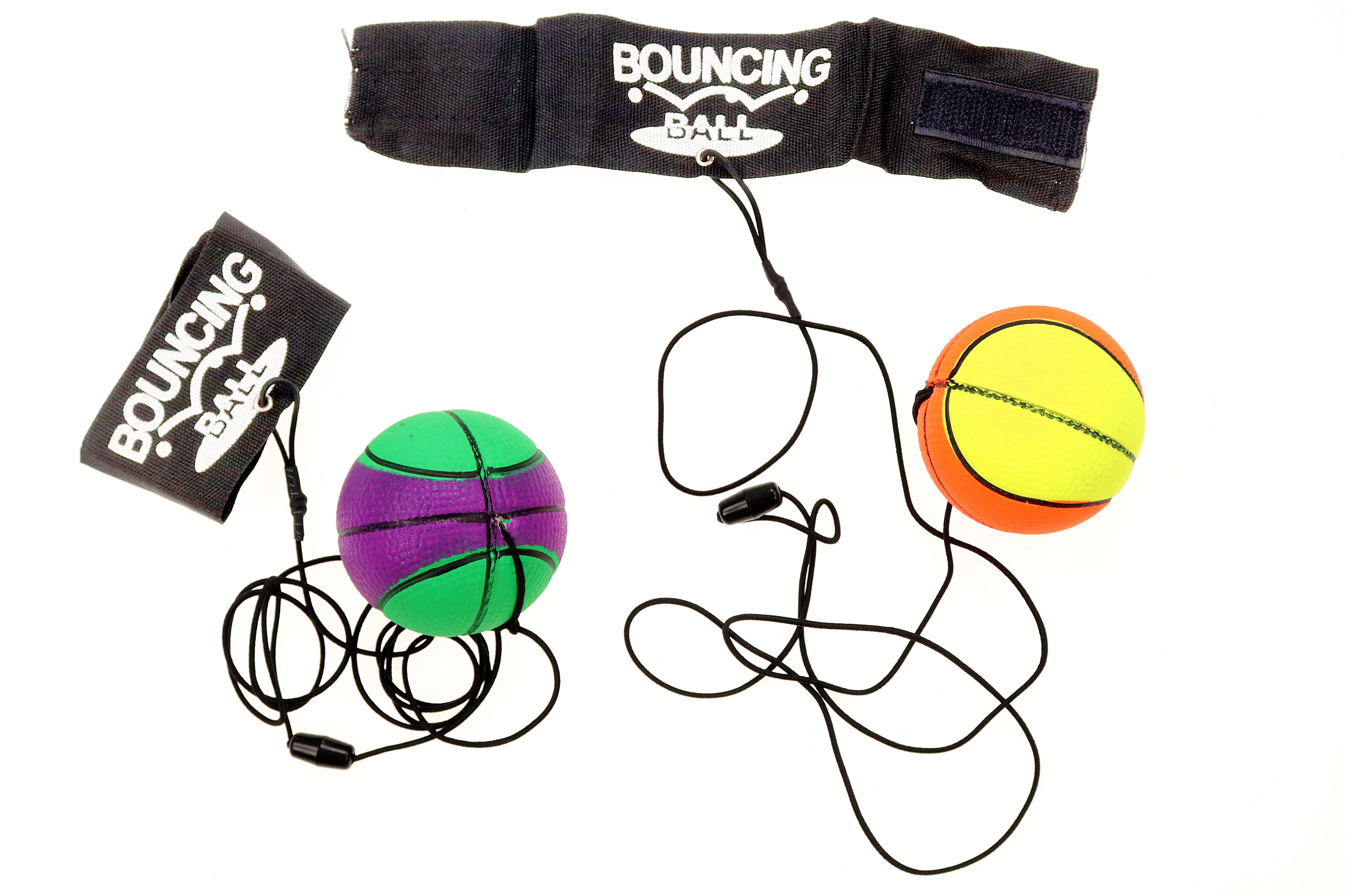 Set Safety 6,3cm ELLUG Clip, Ø Armband Schnur, Fußball/Basketball/Tennisball/Baseball 2er Spielball & Springball/Returnball/Flummi
