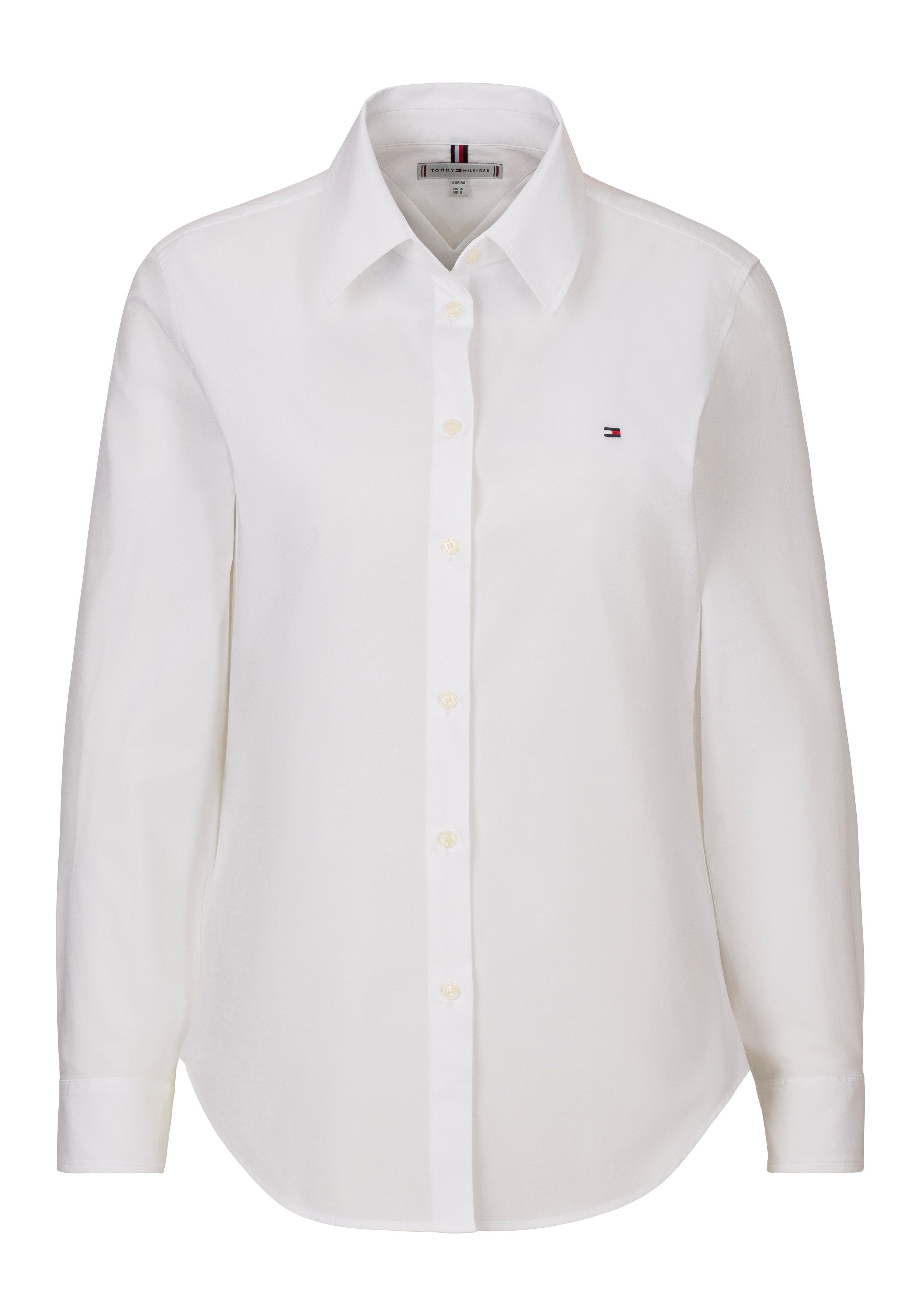 Tommy Hilfiger Hemdbluse STRETCH REGULAR LS SHIRT mit gesticktem Tommy Hilf günstig online kaufen