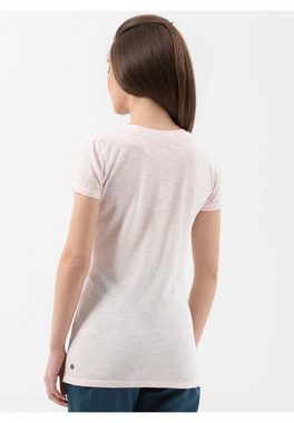 ORGANICATION T-Shirt Garment Dyed T-Shirt aus Bio-Baumwolle mit Blatt-Print in Powder