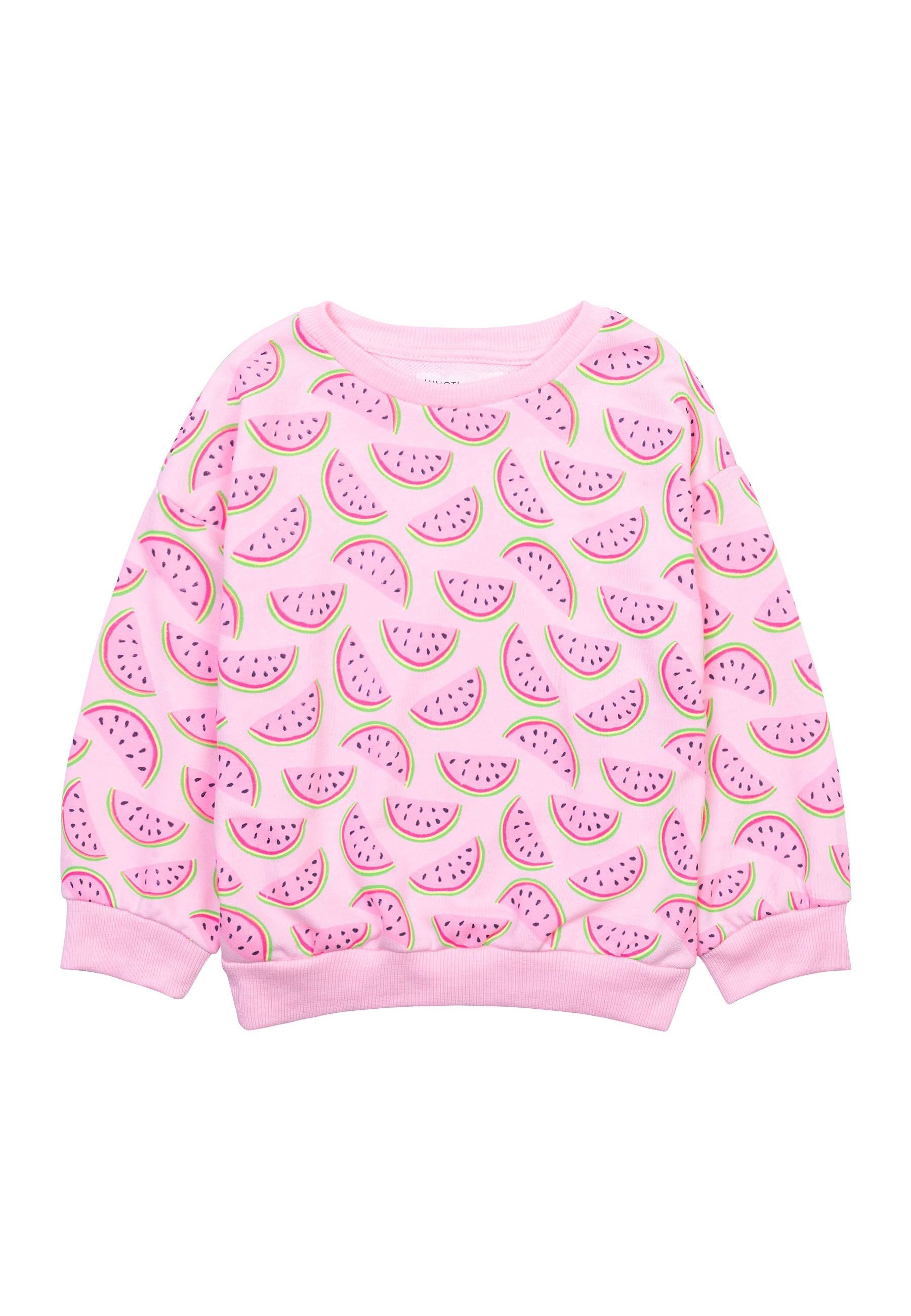 MINOTI Sweatshirt Mädchen Sweatshirt mit Muster (1y-8y) Hellrosa