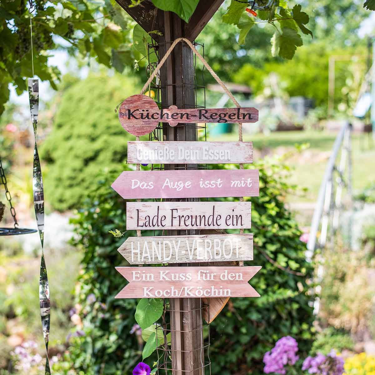 Florists Products Hängedekoration Deko Holzschild Küchenregeln Vintage Wanddeko Geschenkidee