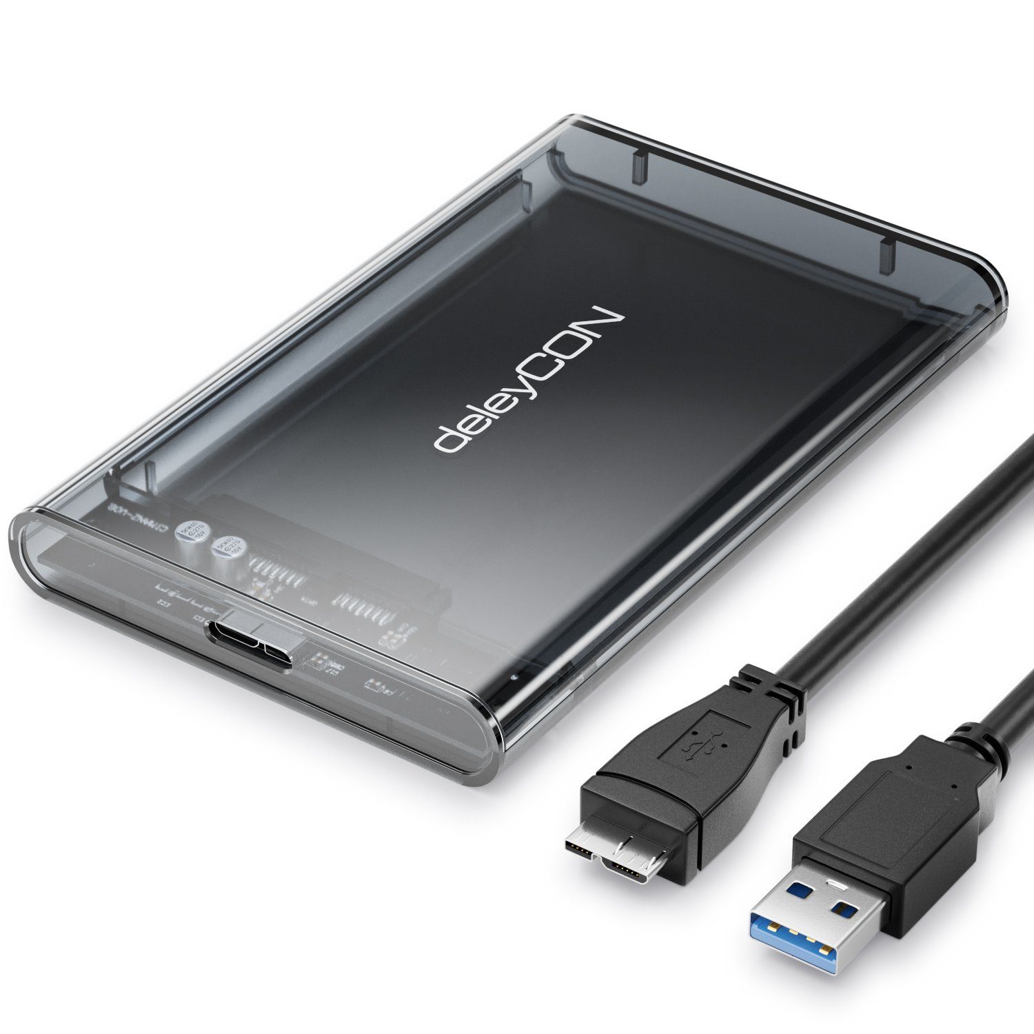 deleyCON Корпус жесткого диска deleyCON Жесткие дискиgehäuse 2,5“ HDD SSD 7mm 9,5mm Micro-USB