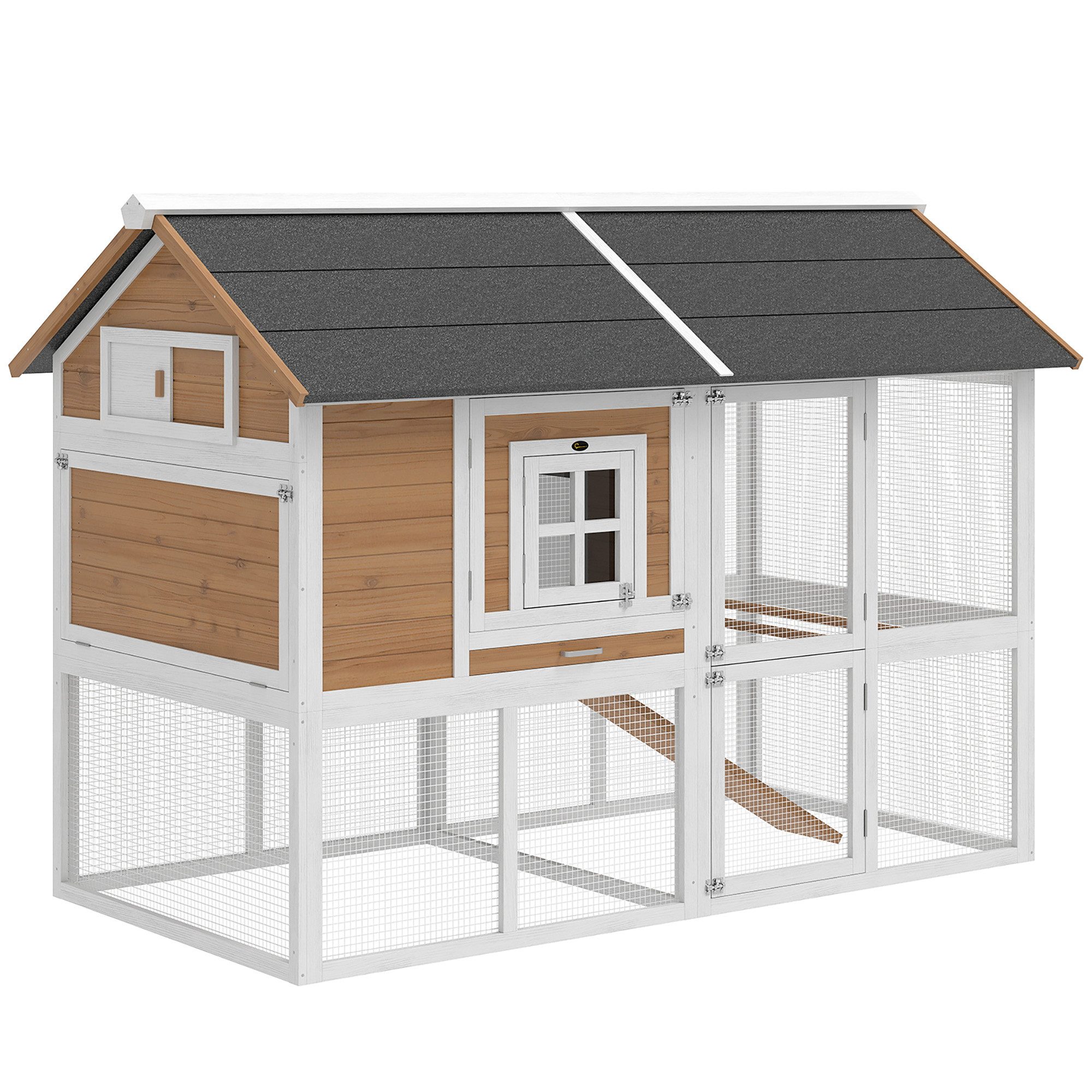 Hühnerstall Hühnerstall Hühnerhaus mit Auslauf Nistkasten herausziehbarem Tablett