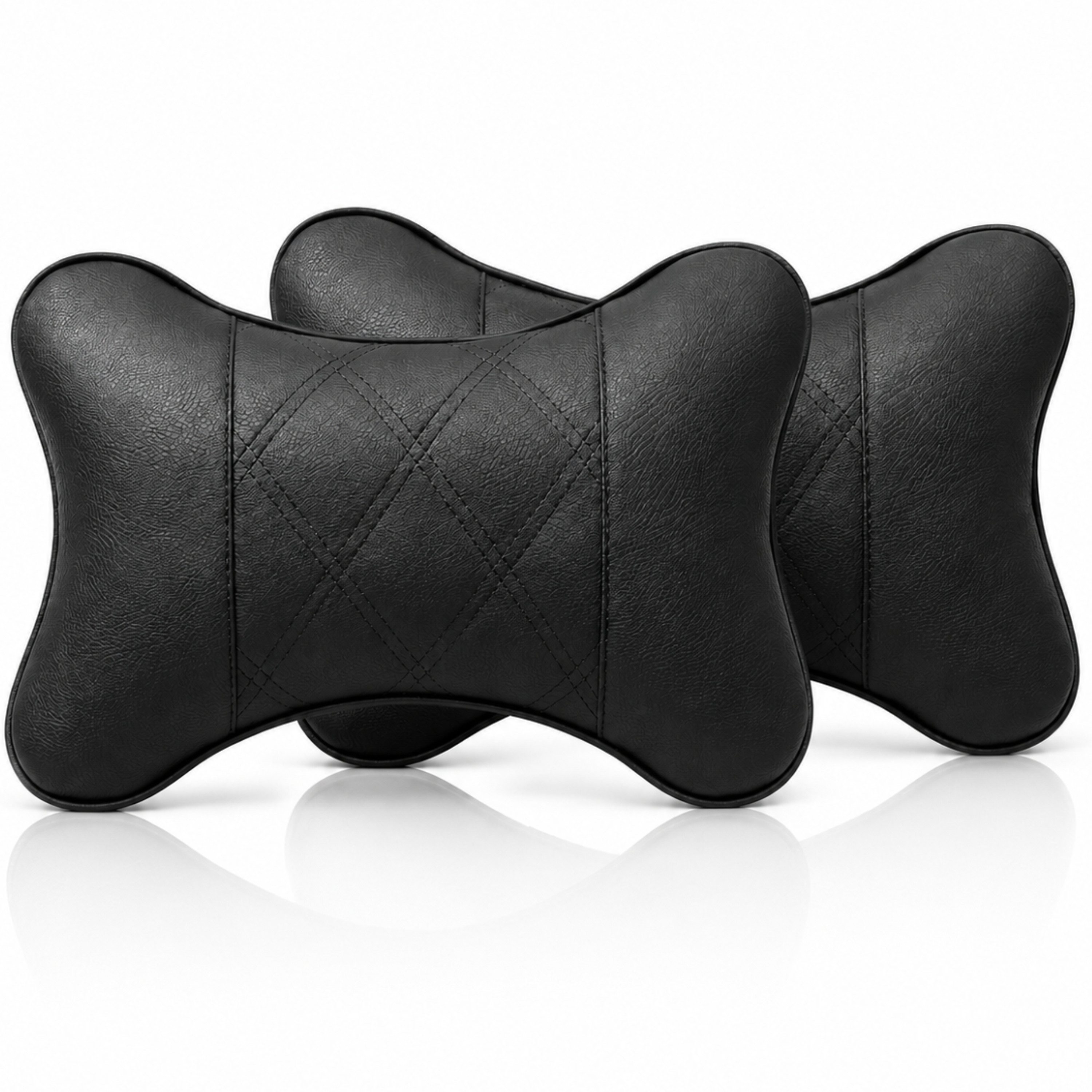 StellarLuma Nackenstützkissen-Set Nackenkissen Nackenstützkissen 2er Set Auto Kopfstütze PU Leder Kissen, Set enthält 2 Nackenkissen, 2er Set, 2er-Set, ergonomisch, PU-Leder, pflegeleicht, einfache Montage