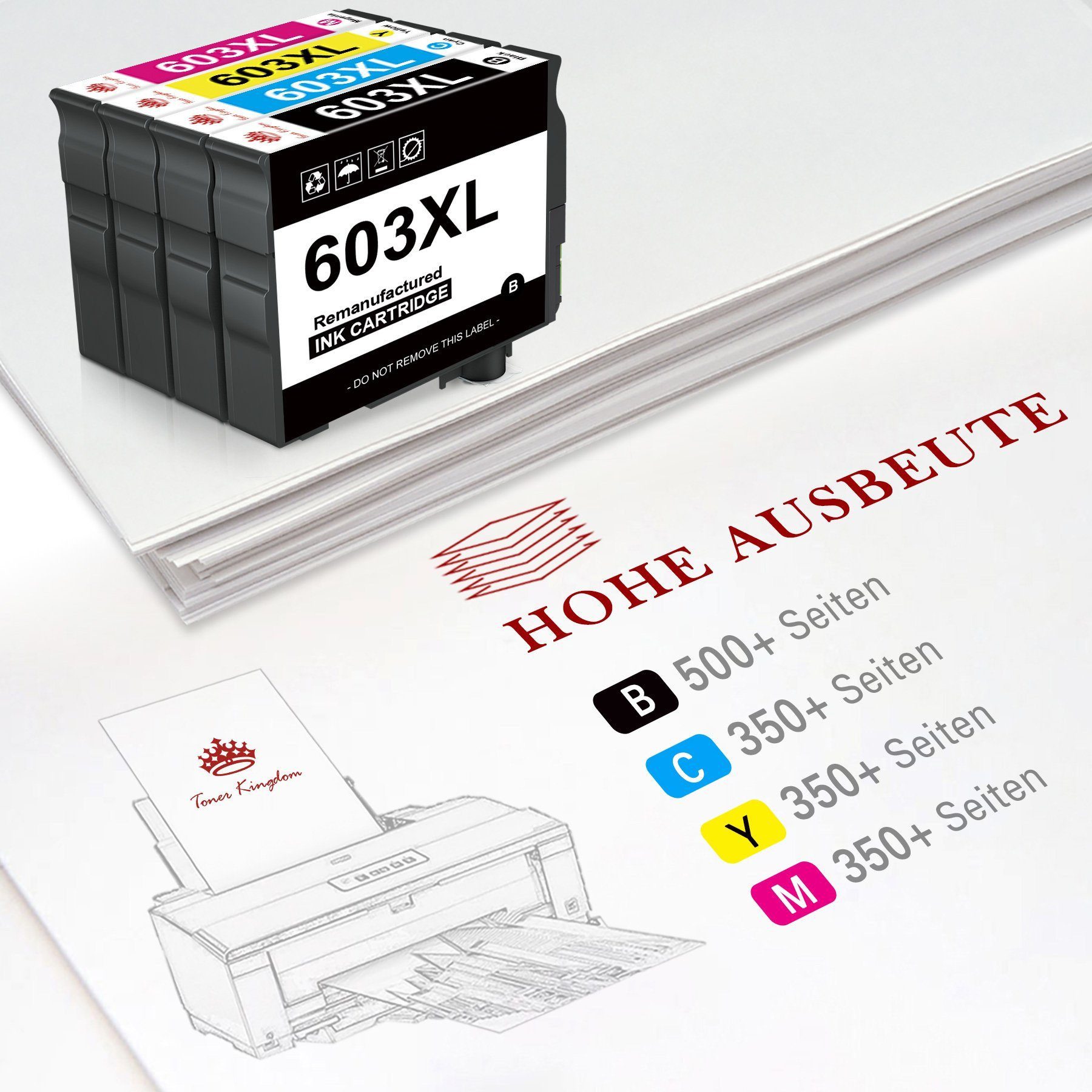 Thumbnail - Toner Kingdom 3/4/5er XXL Kompatibel für Epson 603XL 603 XL Tintenpatrone (für Epson Expression Home XP-3150 XP-3155 XP-...