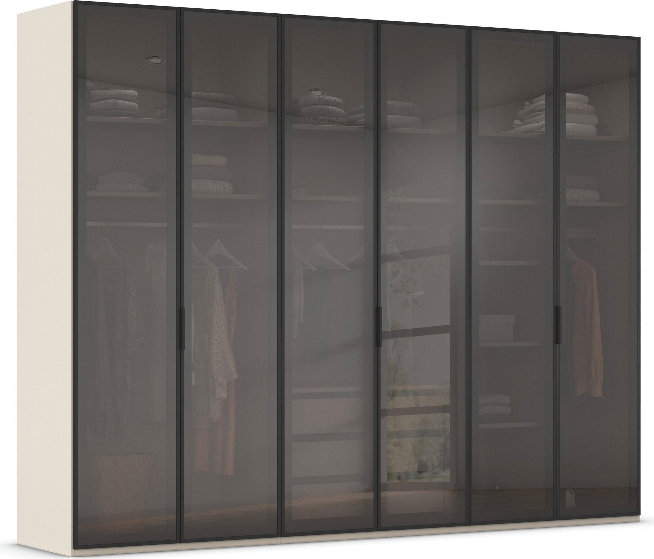 rauch Kleiderschrank Schrank Garderobe SKAT SHINE Breiten 151/201/251/301cm, Höhe 223/235cm (3 verschiedene Ausstattungen BASIC/CLASSIC/PREMIUM (inkl. SOFT-CLOSE) edle Schrankfront mit hochwertigen Glasrahmentüren MADE IN GERMANY