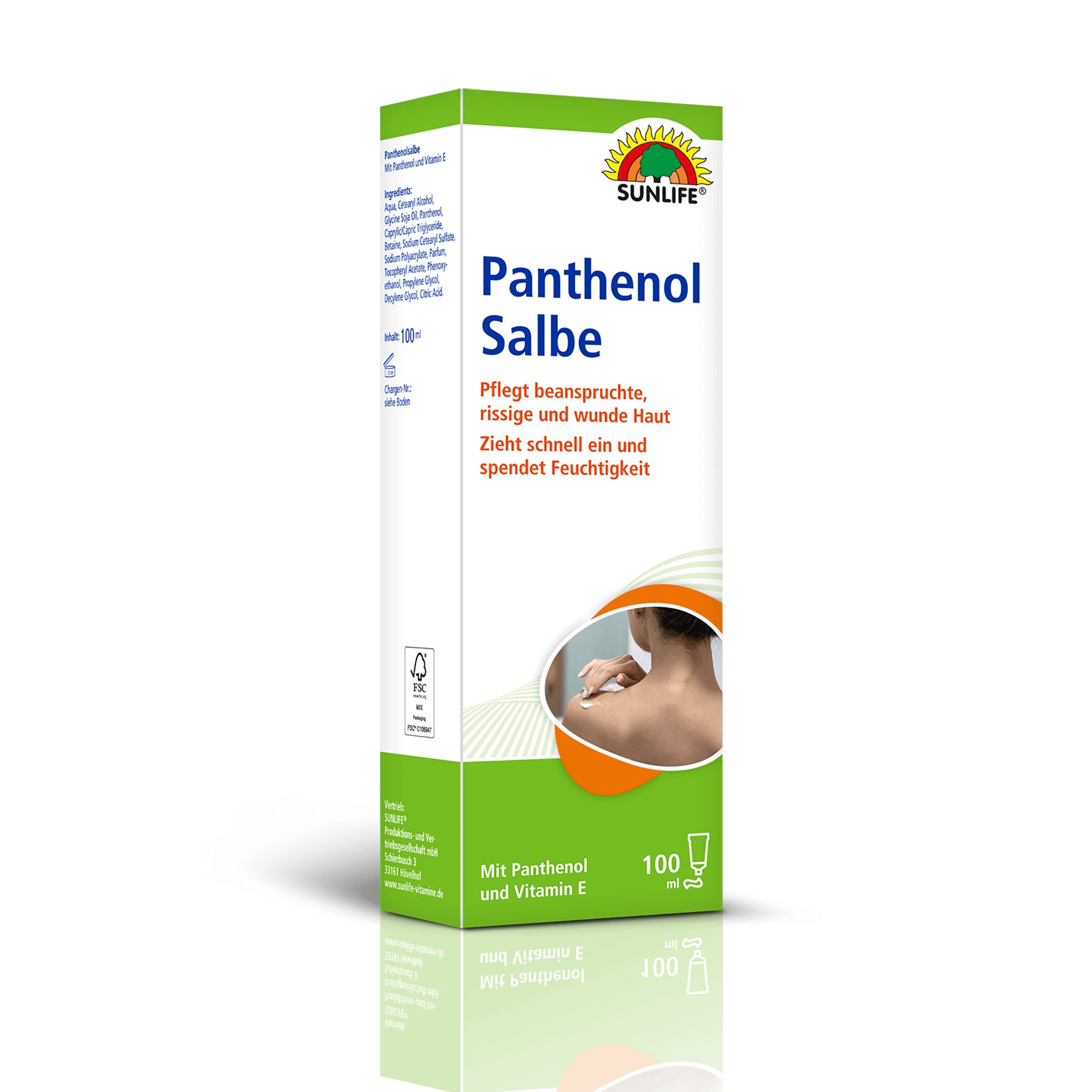 SUNLIFE Hautcreme SUNLIFE® Panthenol Salbe 100 ml Feuchtigkeit Pflegecreme Wundheilung