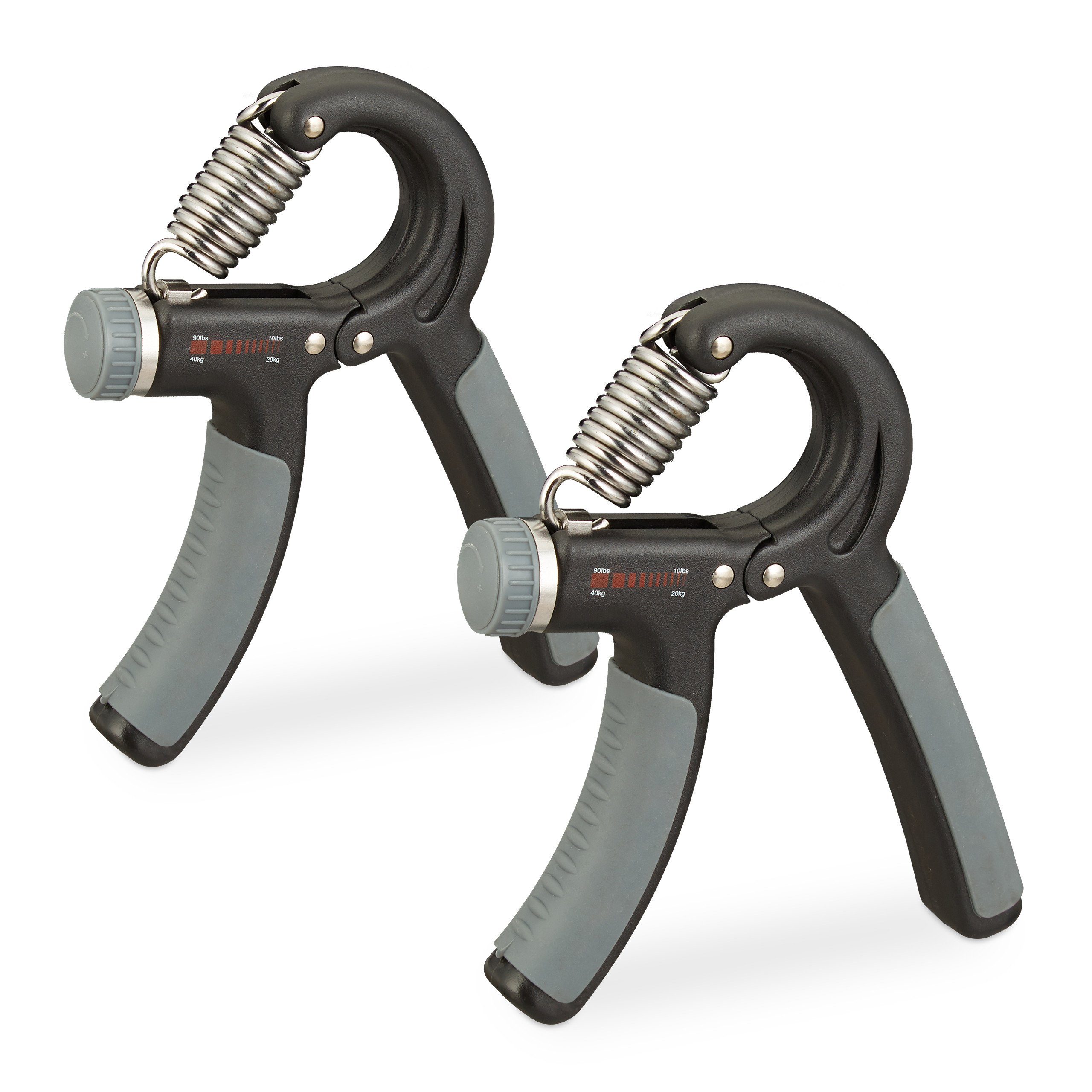 relaxdays Handmuskeltrainer Handtrainer 2er Set, Schwarz