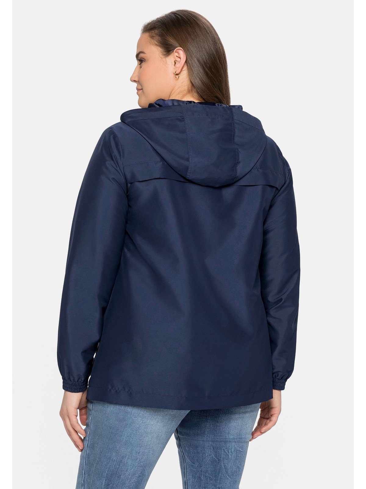 Sheego Outdoorjacke Größen aus Große wasserabweisender Microfaser marine