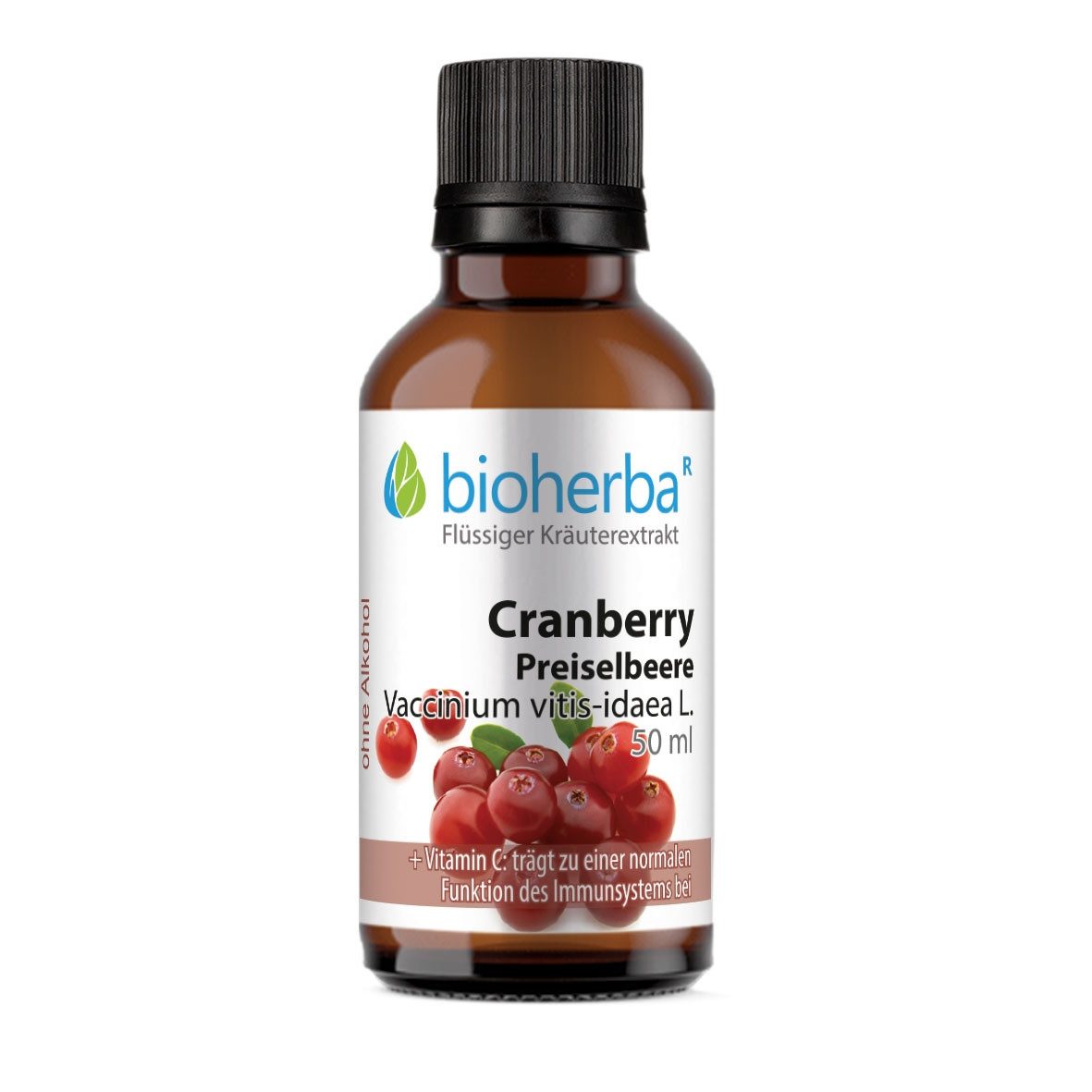BIOHERBA R Cranberry Preiselbeere Tropfen Tinktur 50 ml Nahrungsergänzungsmittel