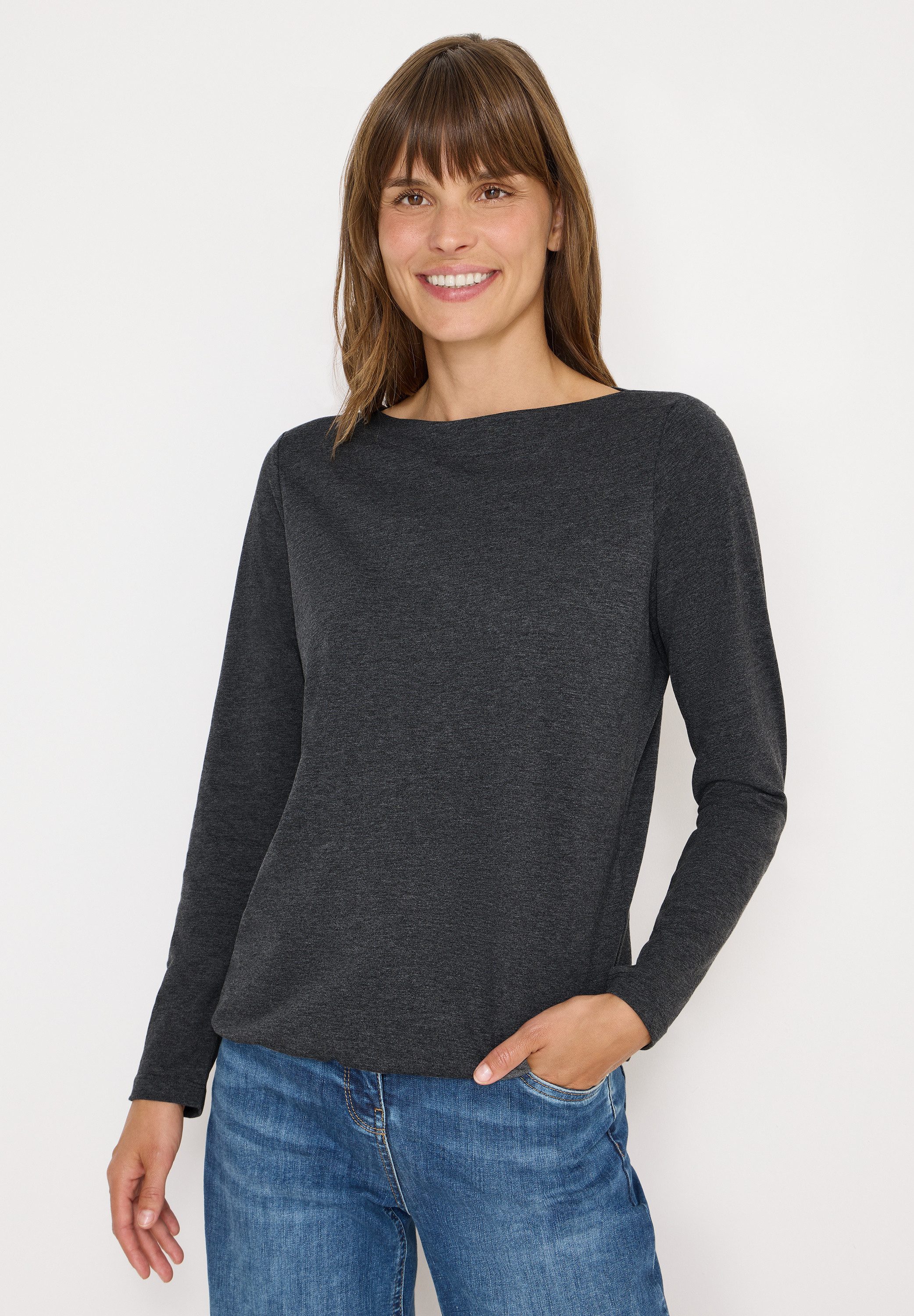 CECIL Langarmshirt im Melange Look