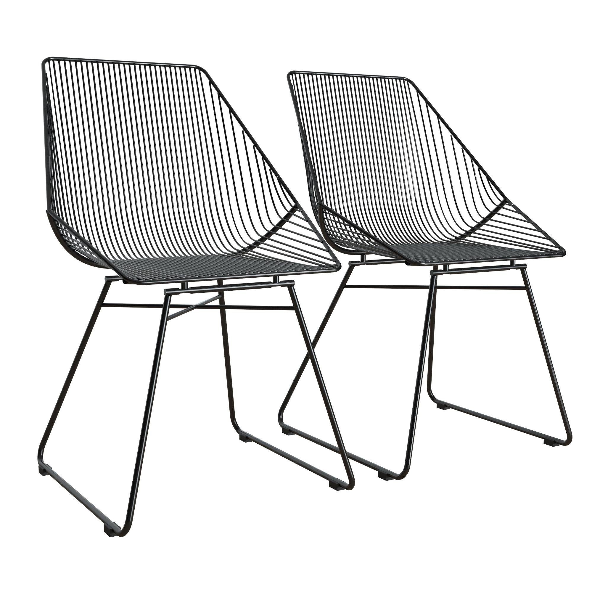 loft24 Esszimmerstuhl Ellis (Set, 1 St), Metallstuhl mit Kufengestell, Sitzhöhe 46 cm schwarz