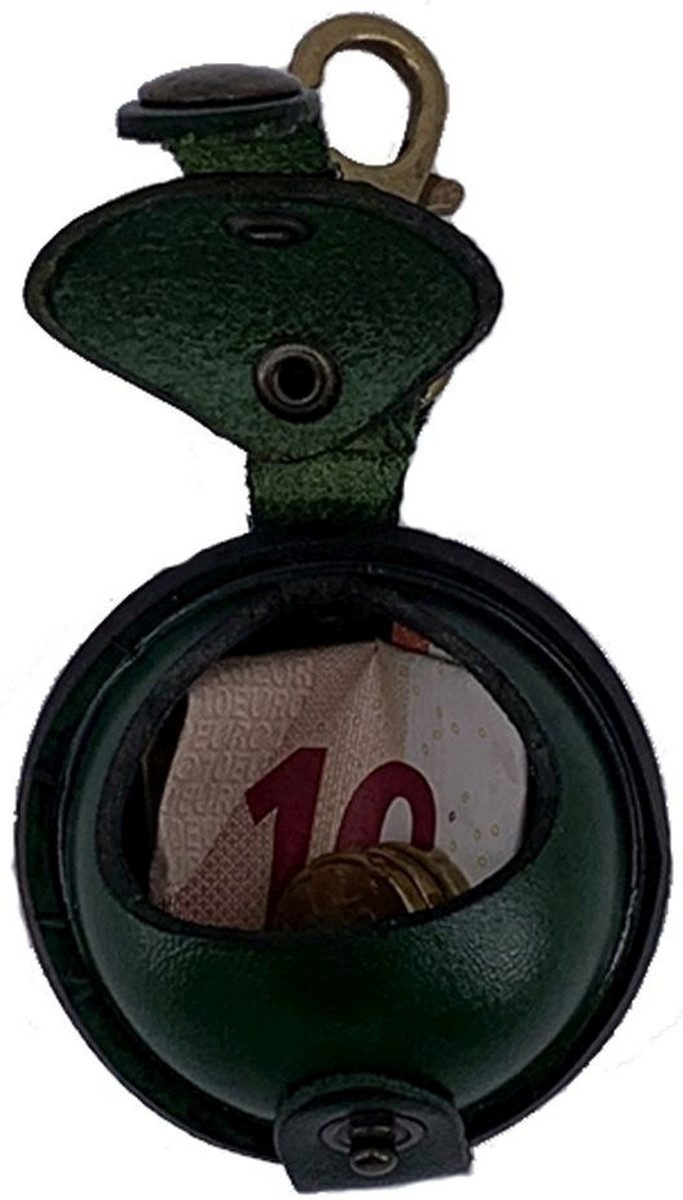 Mika Gürteltasche Mini Schlüsselanhänger / Kleingeldbörse Sattelleder 5cm grün