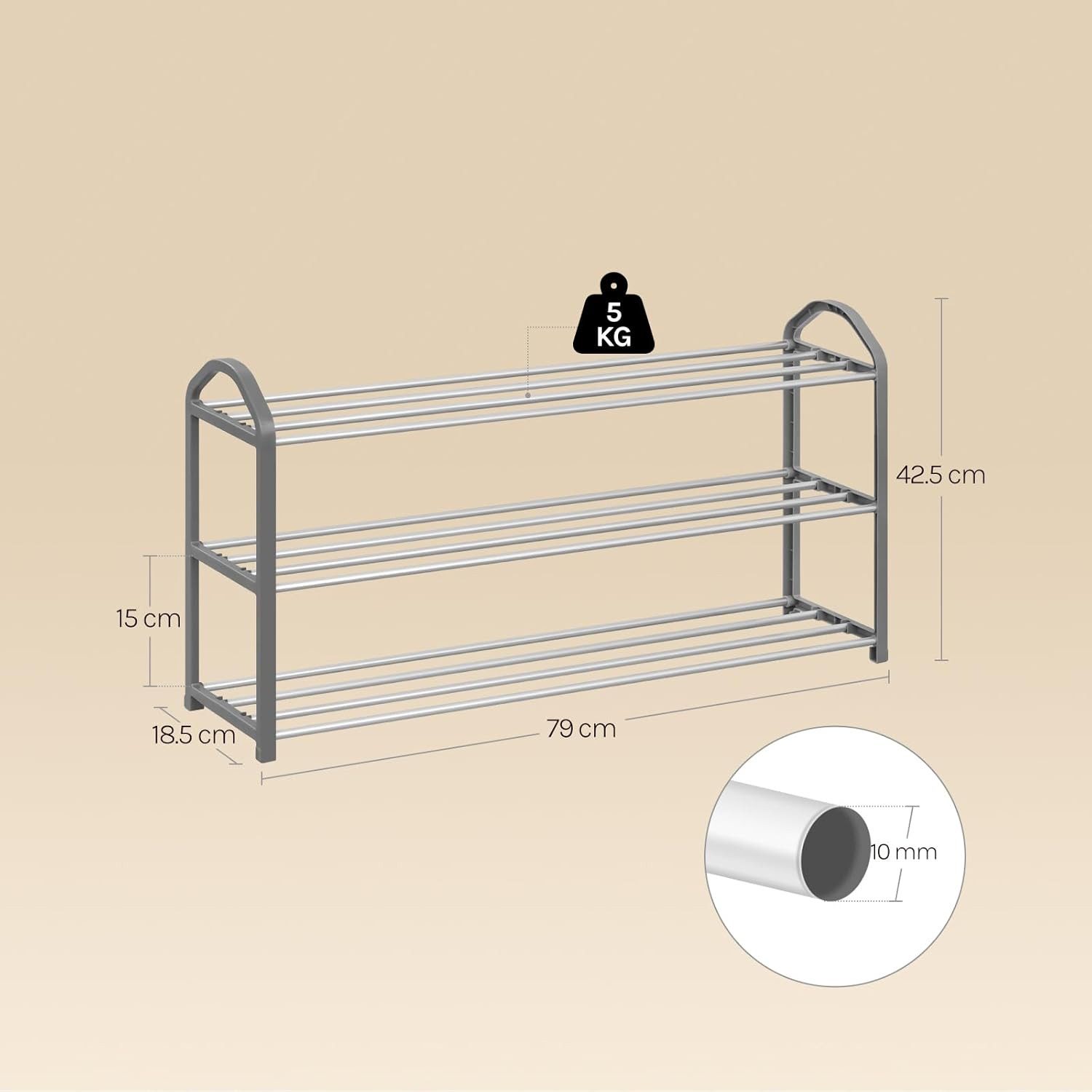 Woltu Schuhregal, 1-tlg., 3 Schicht für 12 Paare Schuhe, XXL Ständer Regale