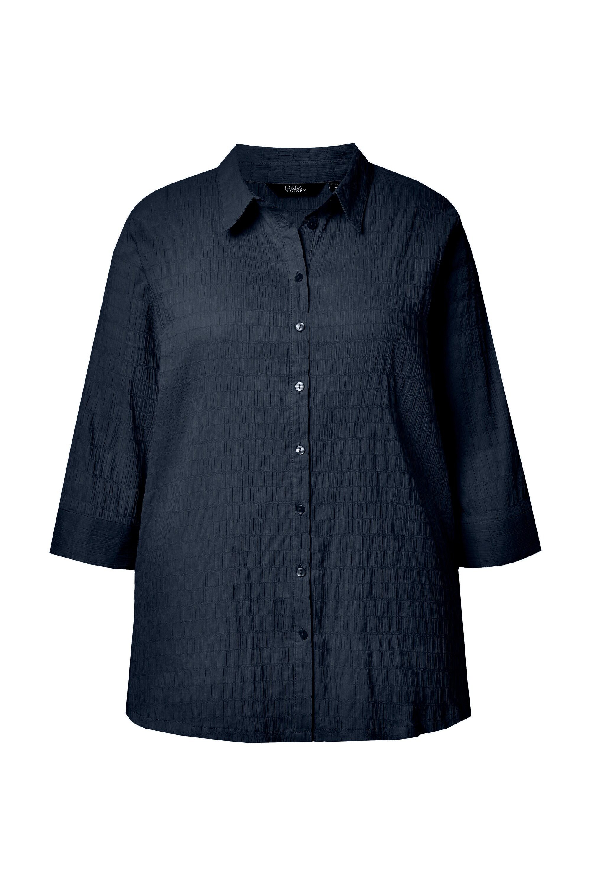 Ulla Popken Hemdbluse Bluse Bubble-Qualität Hemdkragen 3/4-Arm günstig online kaufen