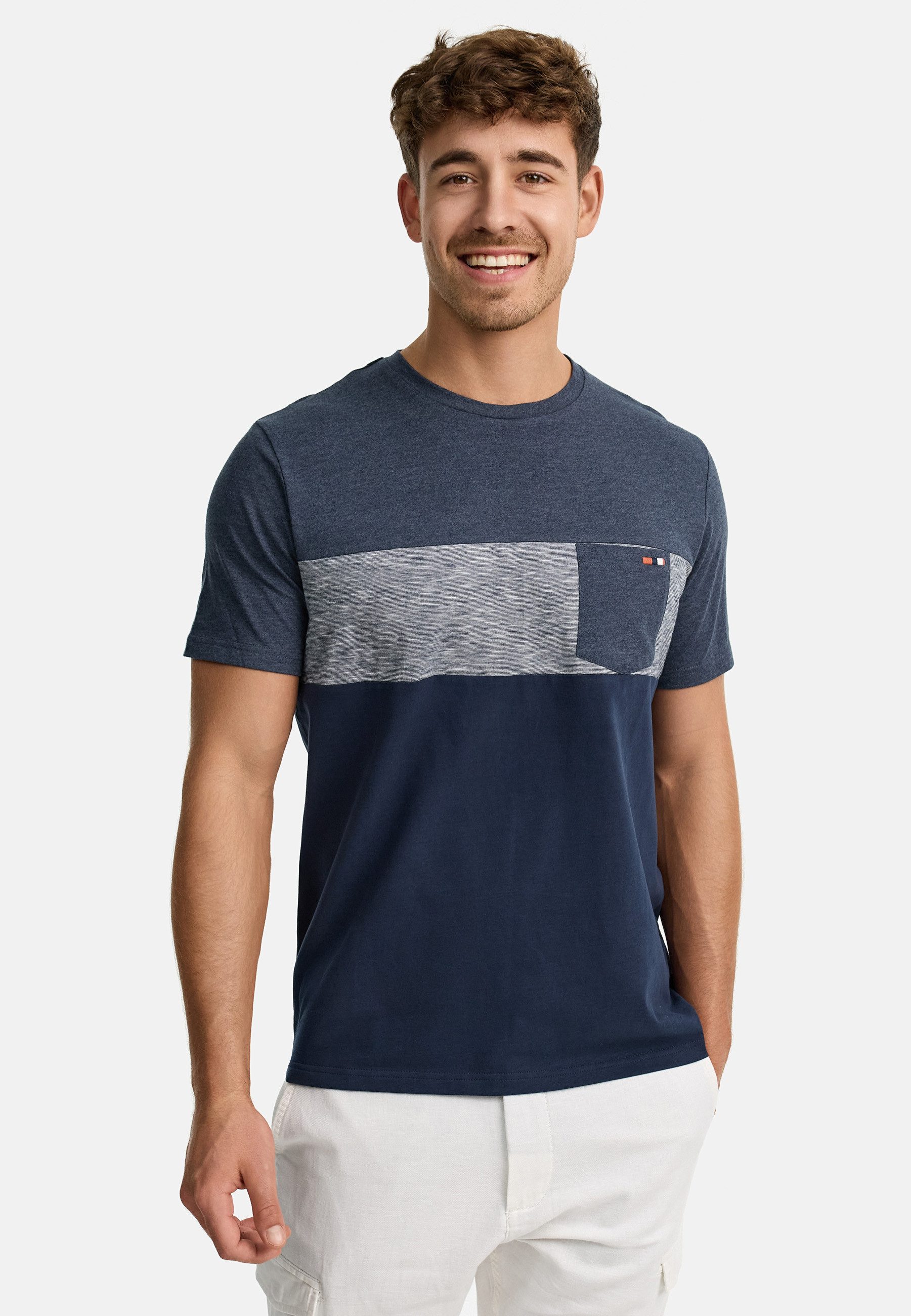 Indicode T-Shirt INSprings mit dezenter Brusttasche günstig online kaufen