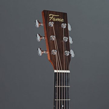 FAME Westerngitarre, G-50TH 50th Anniversary Edition Westerngitarre, Vollmassiv, Grand Auditorium, Fichte, Mahagoni, Satin Finish, X-Bracing, Dot Inlays, 20 Bünde, 42.8mm Sattelbreite, Palisander Steg, Chrom Hardware, Natur, Westerngitarre, Vollmassiv, Grand Auditorium