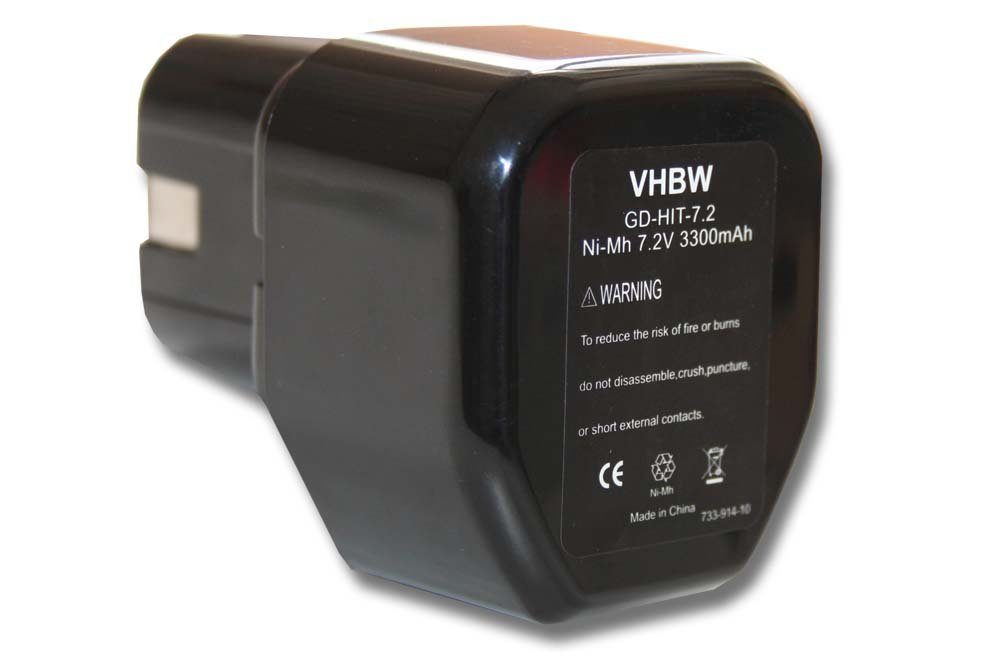 vhbw kompatibel mit Hitachi NR WH 6DC Akku NiMH 3300 mAh (7,2 V)
