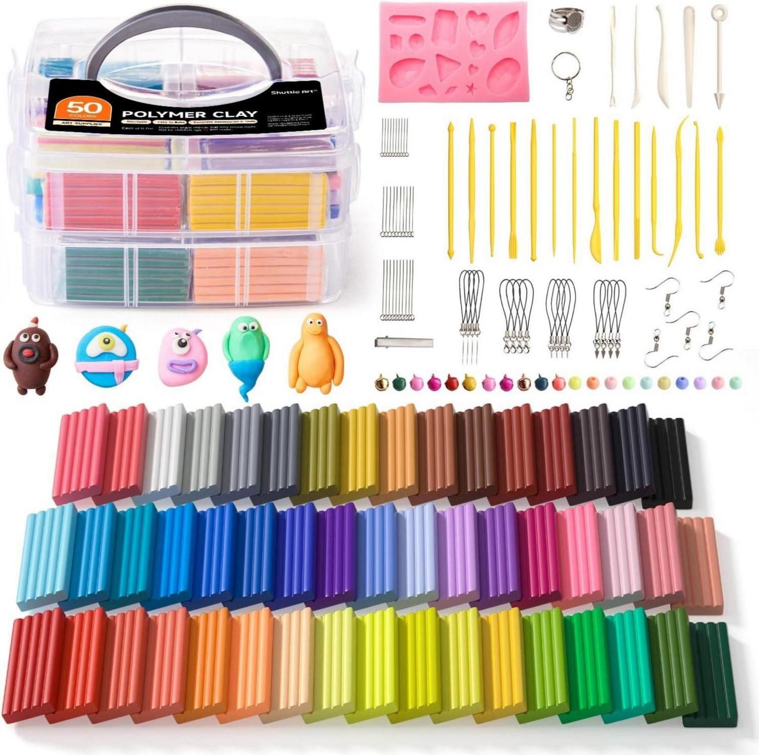 LuxusKollektion Malkreide Polymer Clay Set 50 Farben, 1,4 kg, Modelliermasse, Backkneten
