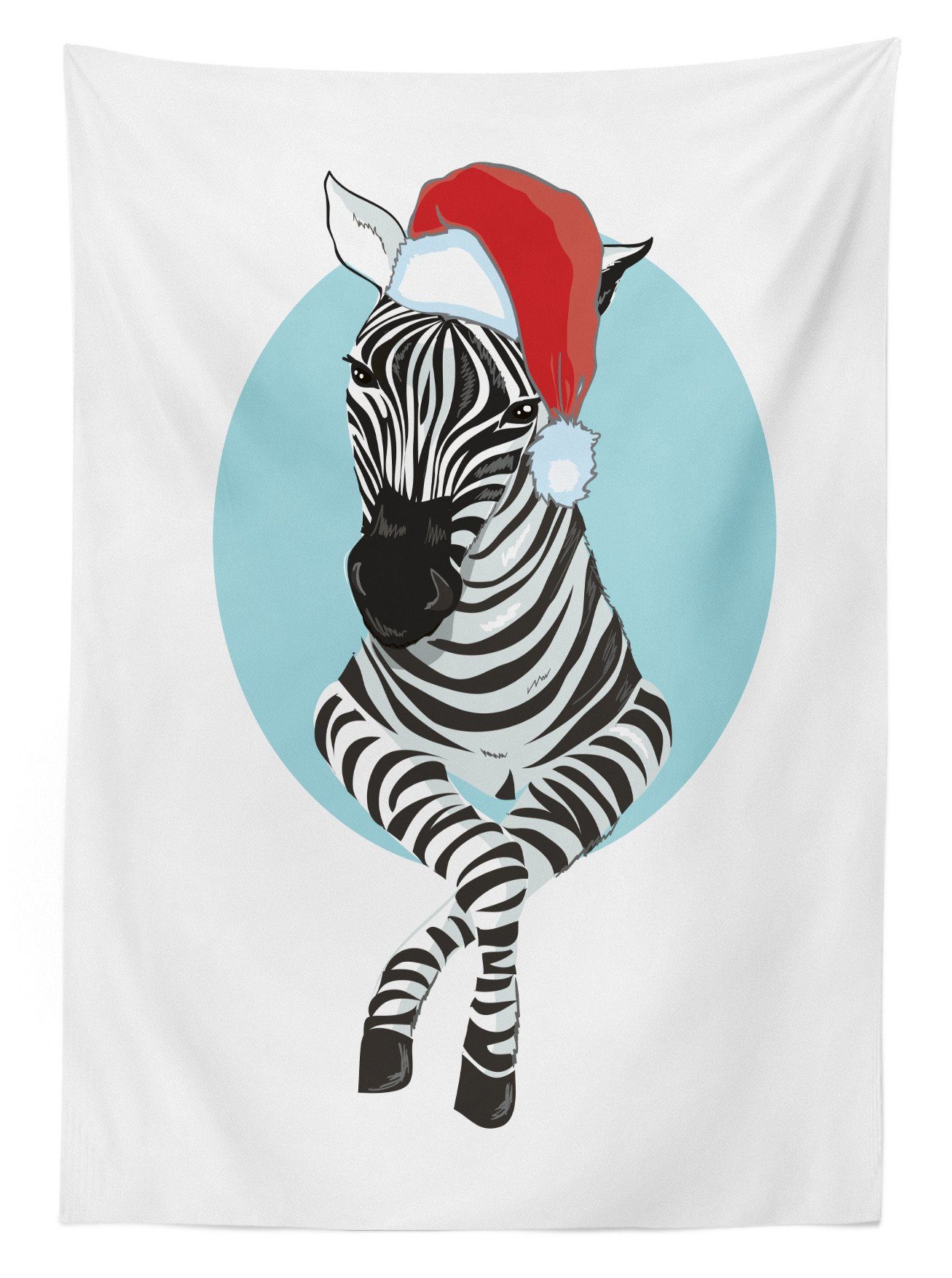 Abakuhaus Tischdecke Farbfest Waschbar Zebra-Sankt-Hut Weihnachten Außen Moderne Für Klare den Bereich Farben, geeignet