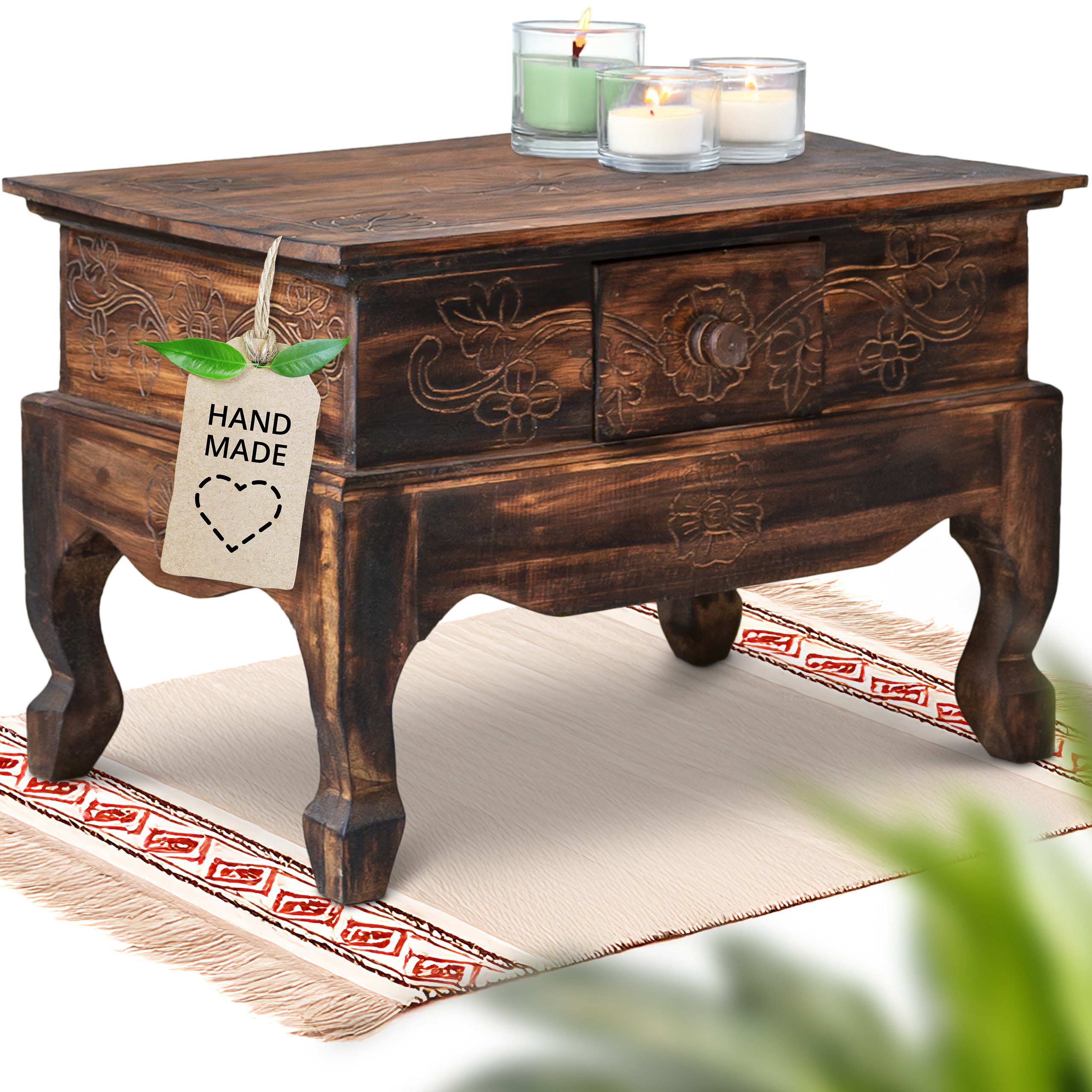 livasia Couchtisch Opiumtisch aus Bali - 59x39cm, handgefertigt günstig online kaufen