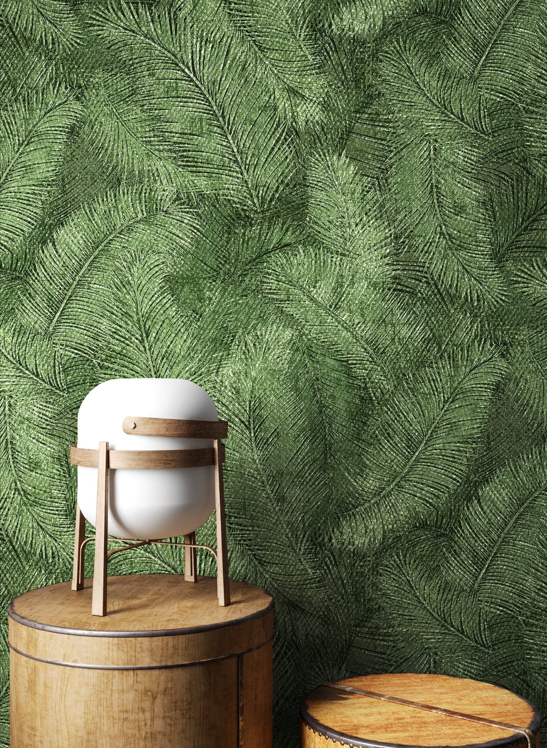 Newroom Vliestapete Gazali Green Tapete Mustertapete Dschungel,Palmen,Blätt günstig online kaufen