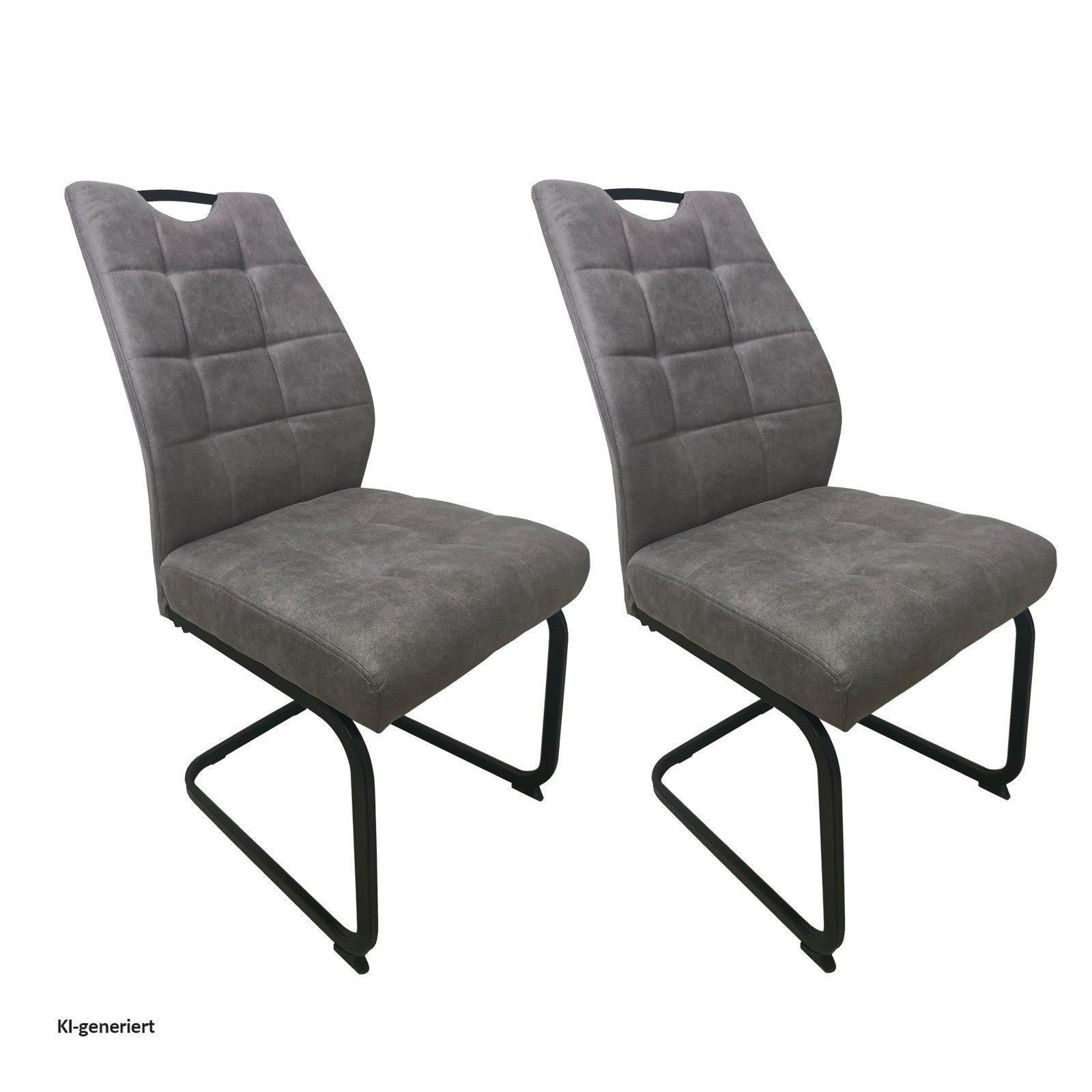 HTI-Living Esszimmerstuhl Schwingstuhl Marek Hellbraun 2er-Set (Set, 2 St), Esszimmerstuhl Freischwinger – Bild 2 von 2