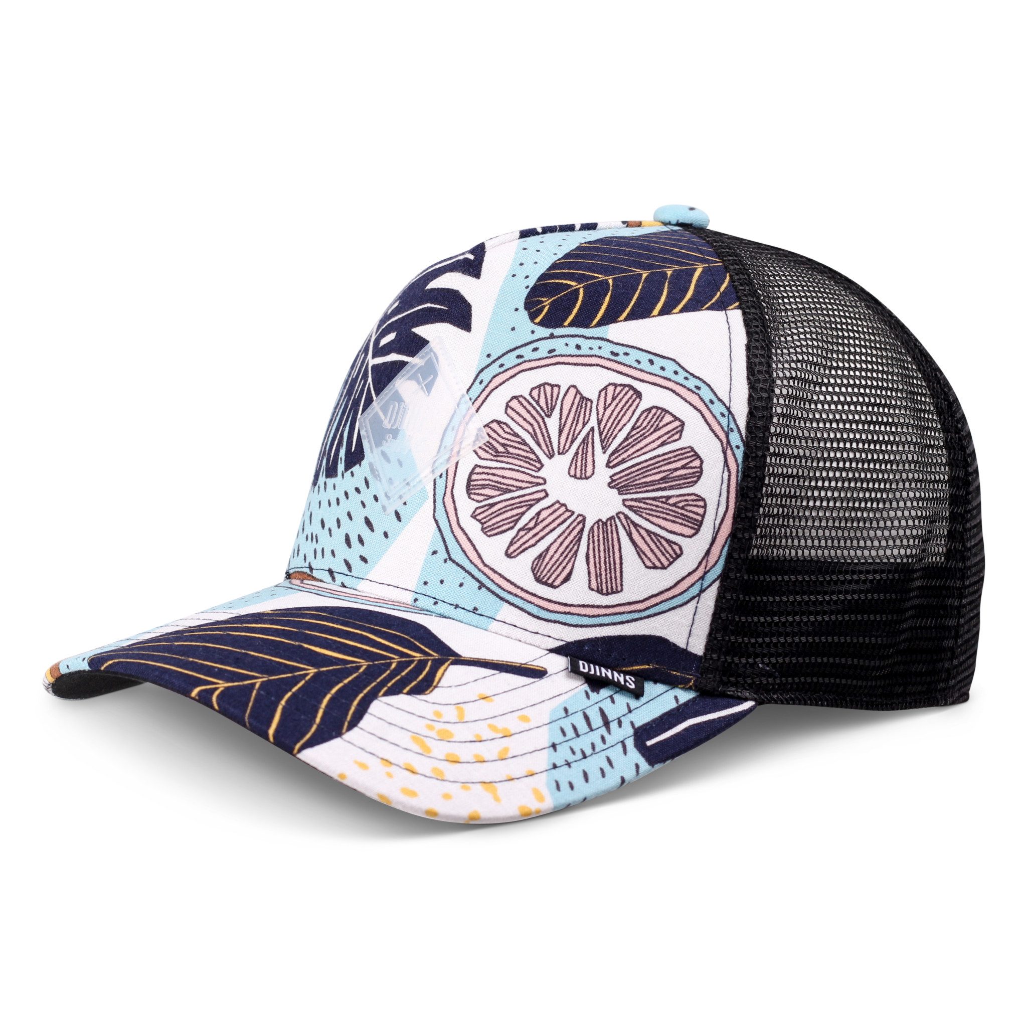 Djinns Trucker Cap Djinns HFT Trucker Cap Aloha Blue (Basecap, Basecap, Meshcap, Trucker Kappe) florales Aloha-Muster