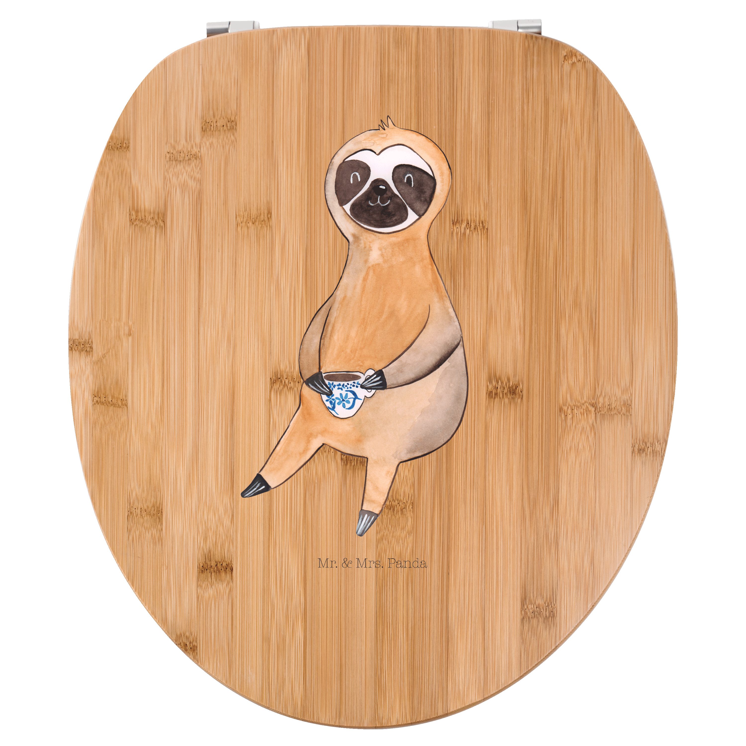 Mr. & Mrs. Panda WC-Sitz Faultier Kaffee, WC Sitz, Transparent, Toilettendeckel, Klobrille, Br (Packung), Toiletten-Sitz bad wc sitz Morgenmuffel