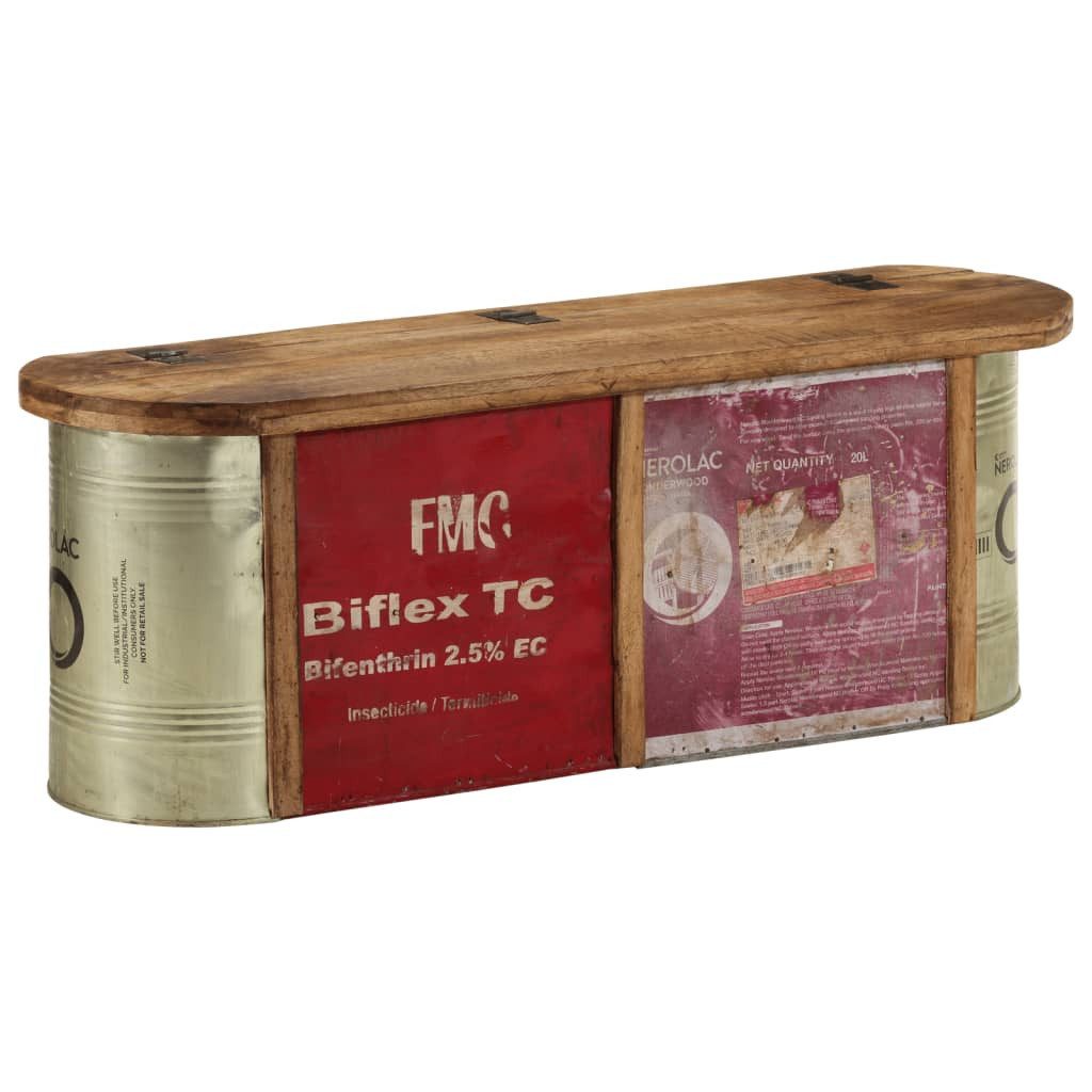 vidaXL Sitzbank Sitzbank mit Stauraum / Sideboard 120x30x40 cm Altholz Massiv