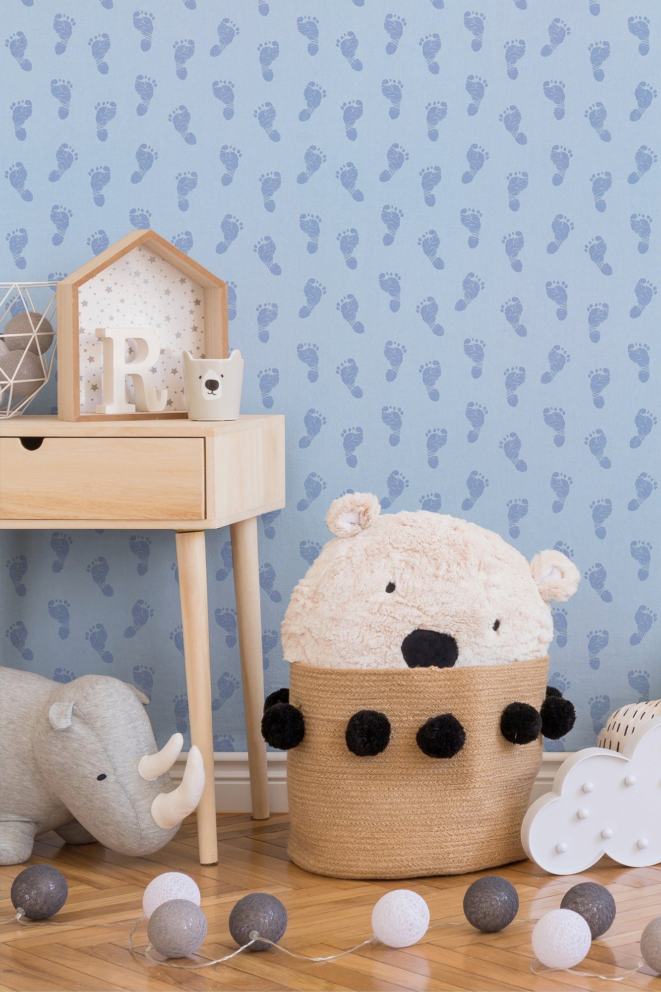 Stars, blau Wall Tapete glatt, walls living Art K&L Little Vliestapete Kinderzimmer