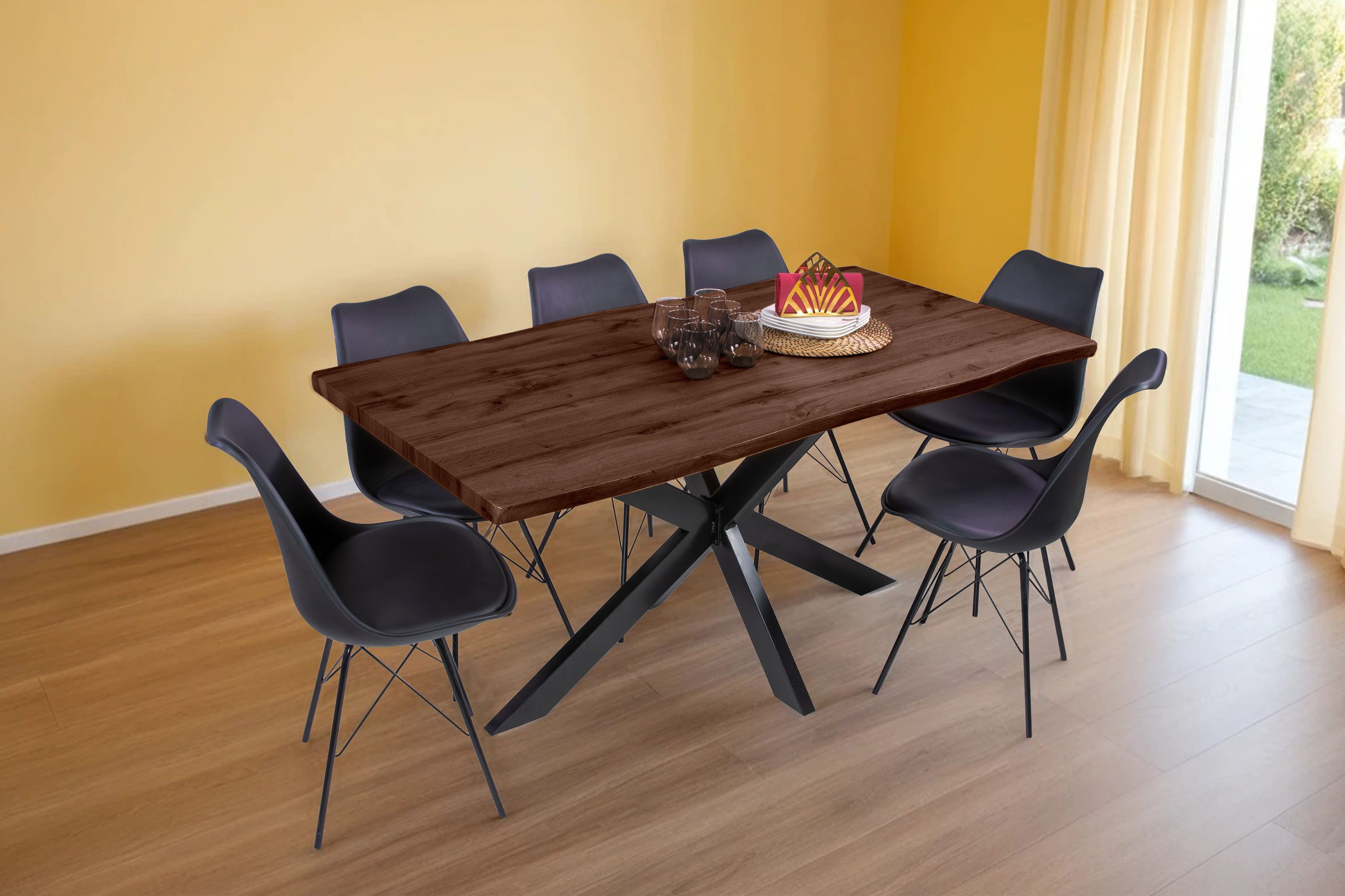 Loreno® Esstisch Josy, verschiedene Holz-Optik, Baumkante, günstig online kaufen