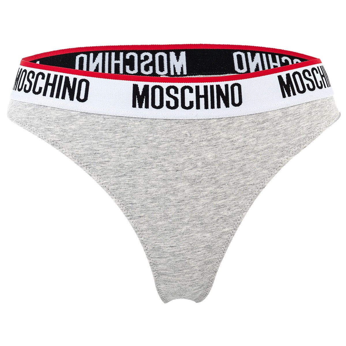 Moschino String Damen Unterhose, Grau - Strings 2er Pack Cotton Slips