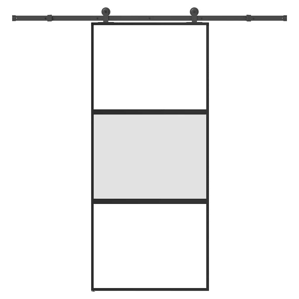 vidaXL Haustür Schiebetür mit Beschlag 90x205 cm Hartglas & Aluminium (1-St)