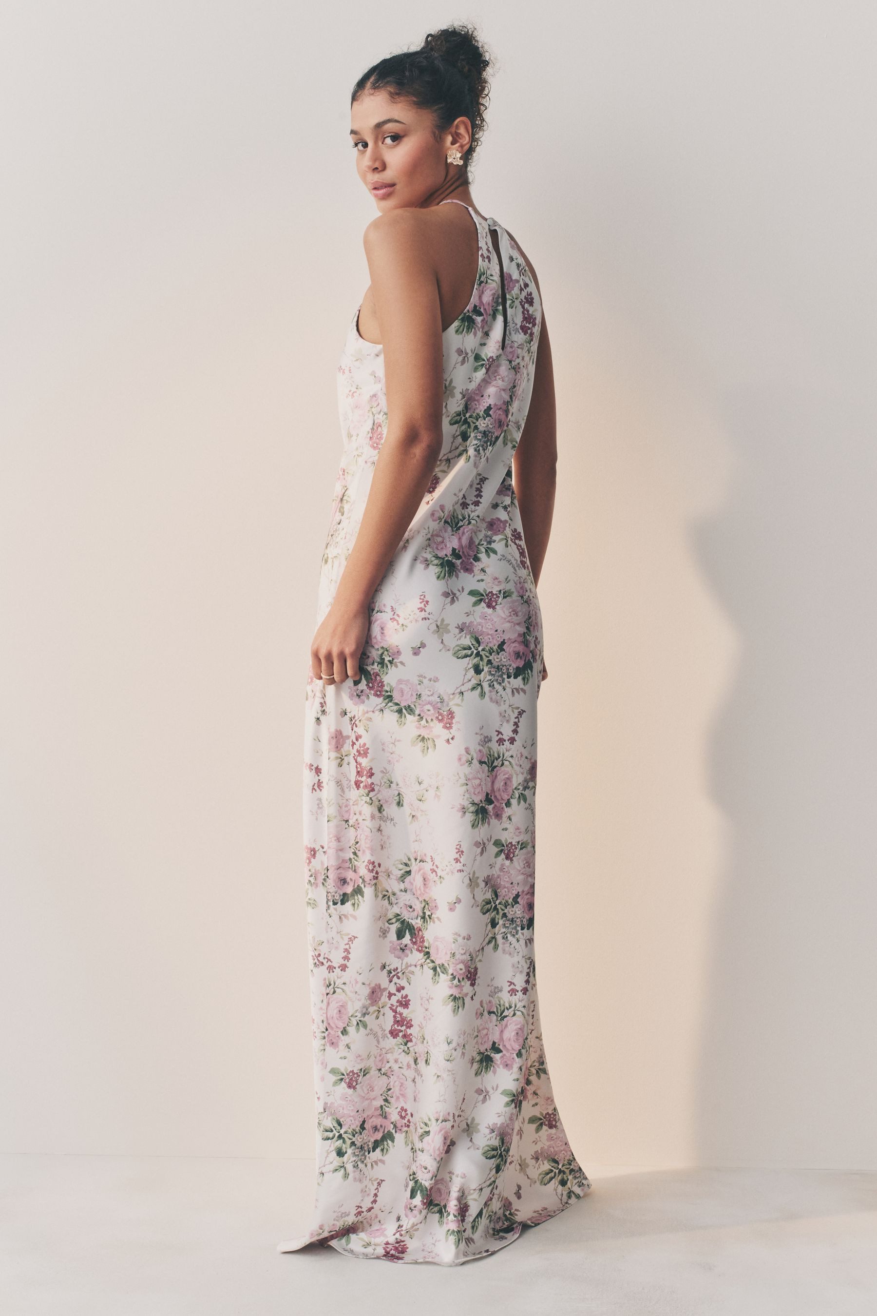 Next Satinkleid Hoch geschlossenes Maxikleid aus günstig online kaufen