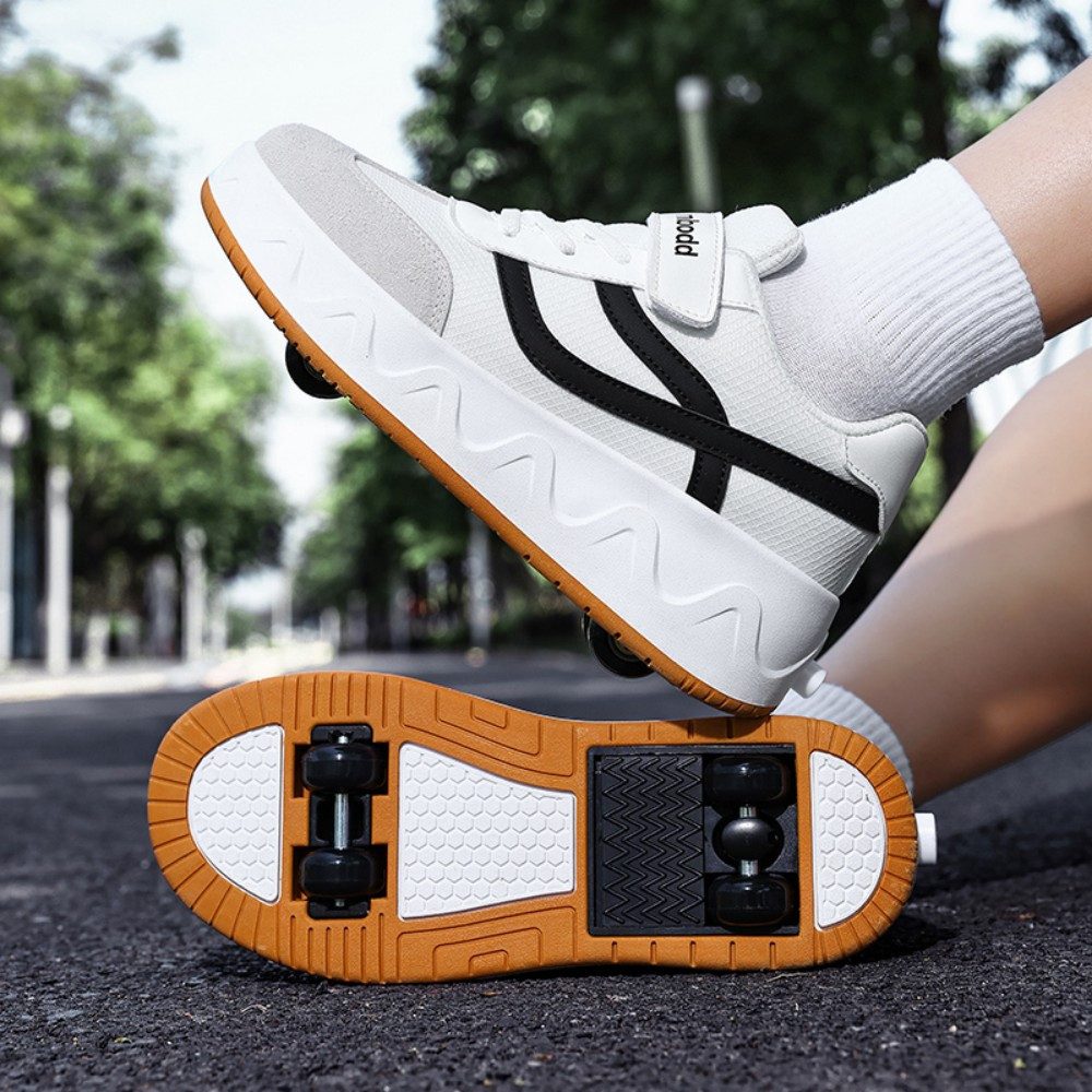 HUSK'SWARE Rollschuhe, (rutschhemmende Sportschuhe Freizeitschuhe, Kinder Rollschuhe Sneaker Mädchen Jungen), 2 in 1 Freizeitschuhe mit einziehbaren Rollen Sportschuhe