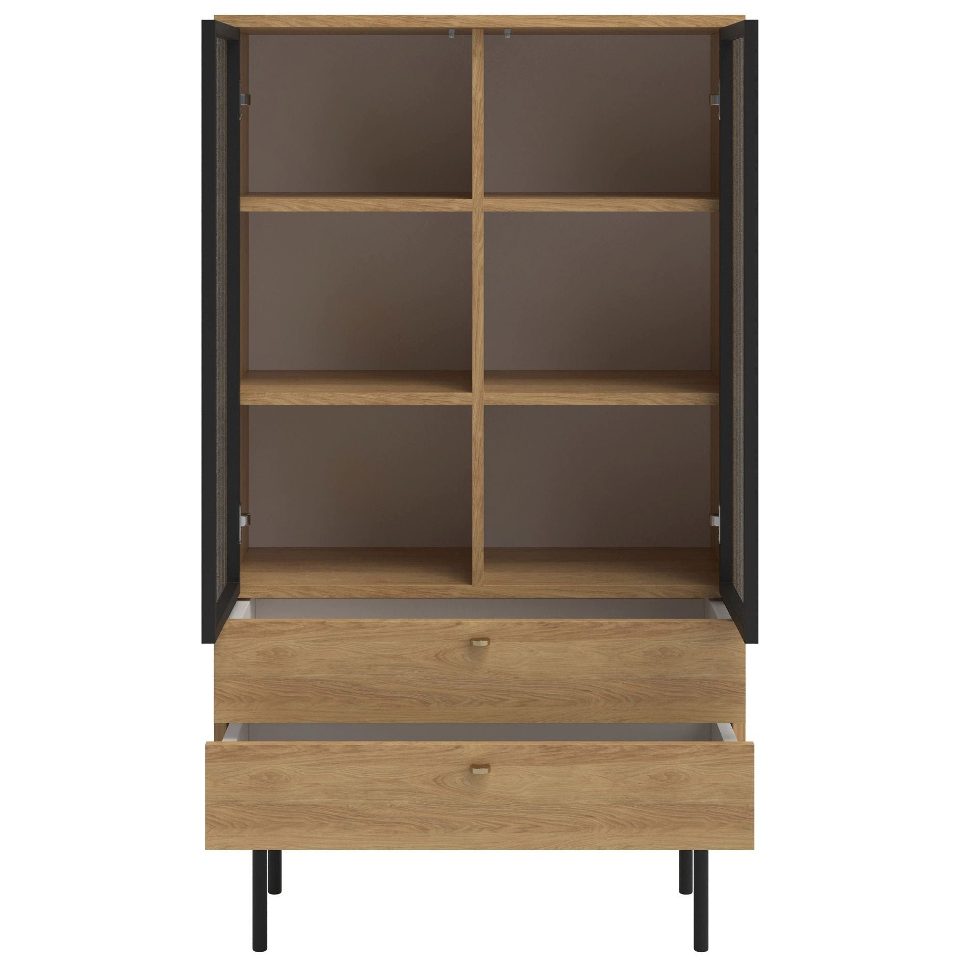 Selsey Standvitrine OLAR II Vitrine mit Glastüren,85x41 cm
