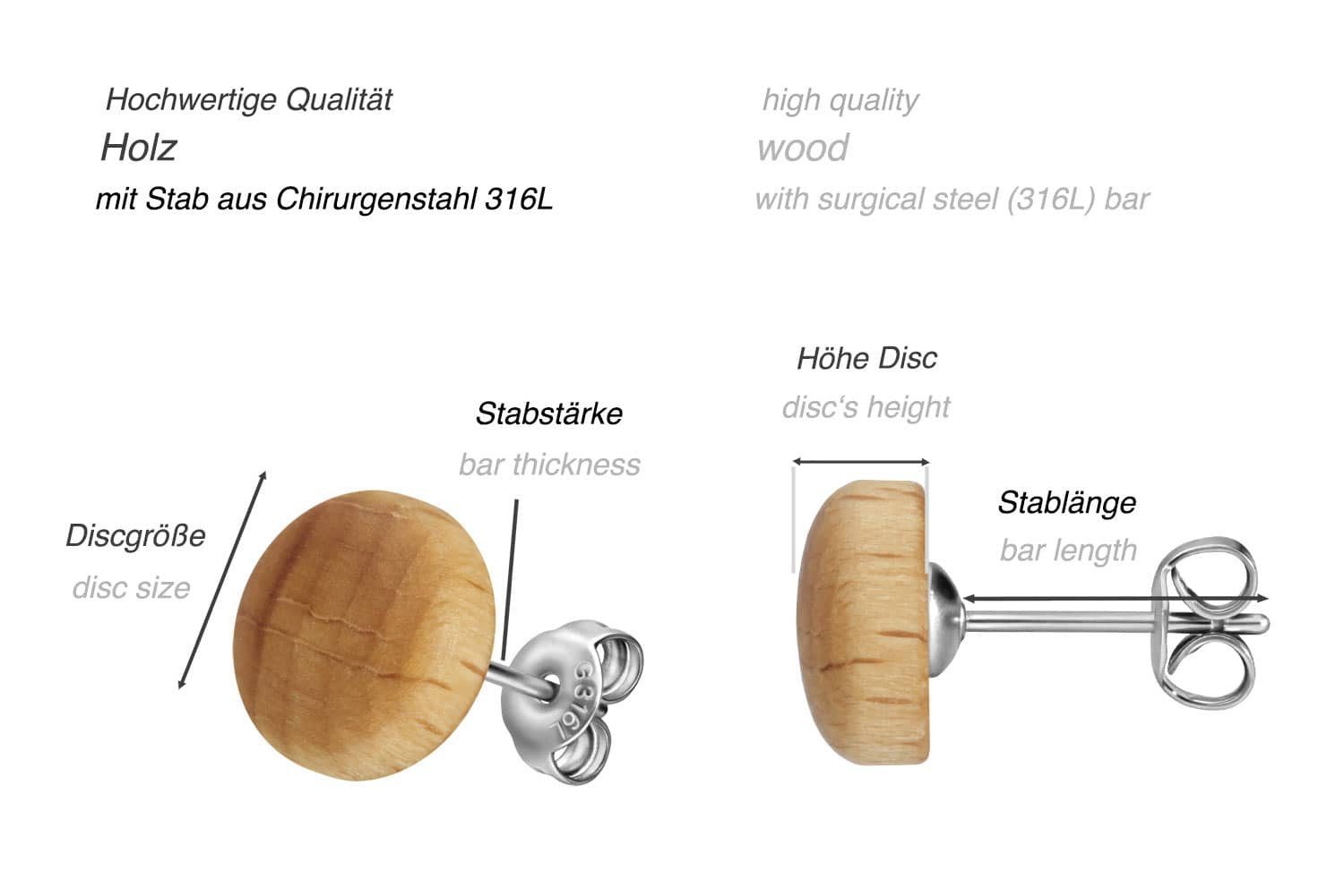 FILANGO Piercing-Set Chirurgenstahl Ohrstecker HOLZDISC (Ohrstecker günstig online kaufen