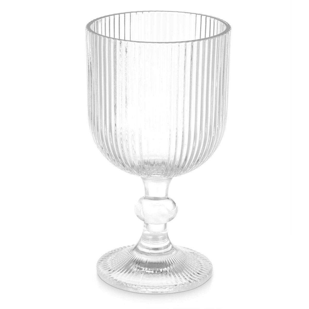 Vivalto Weinglas Gestreiftes Wasserglas, 370 ml, 6 Stück, Glas